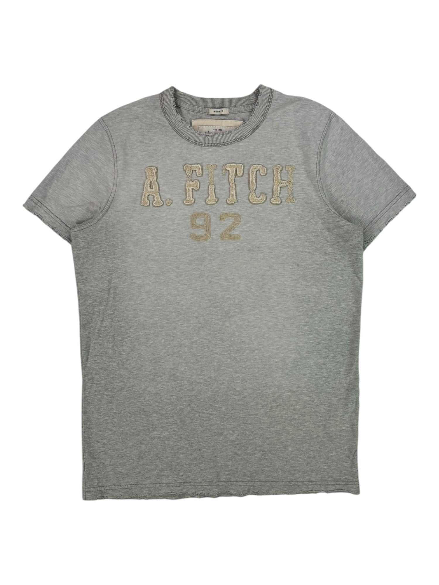 (M) Grey Abercrombie Distressed Tee