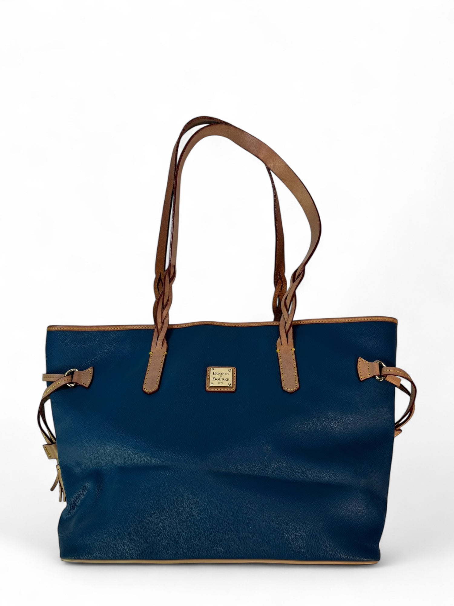 Dooney & Bourke Blue Leather Tote Bag
