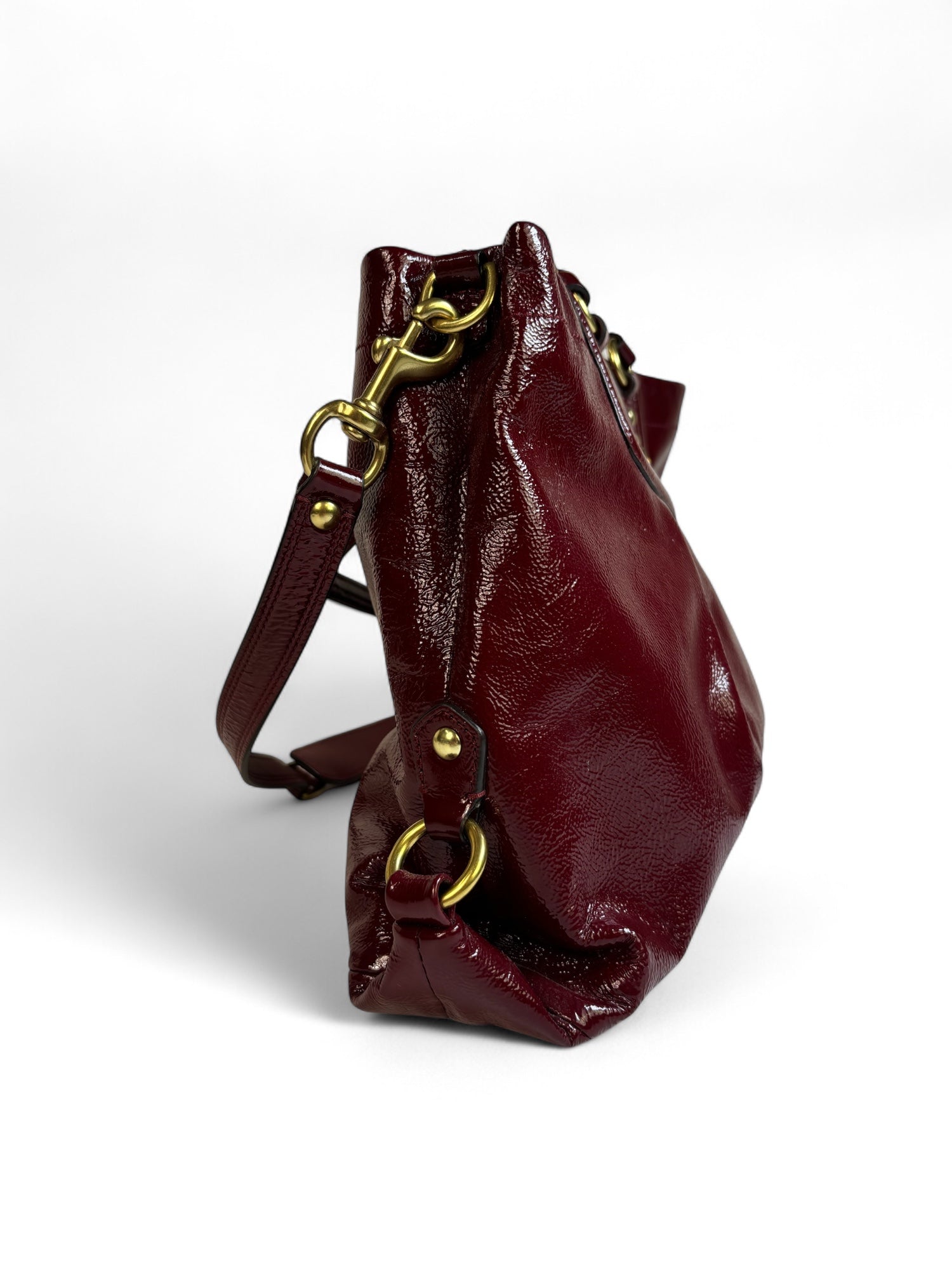 Dark Red Vintage Coach Patent Leather Handbag