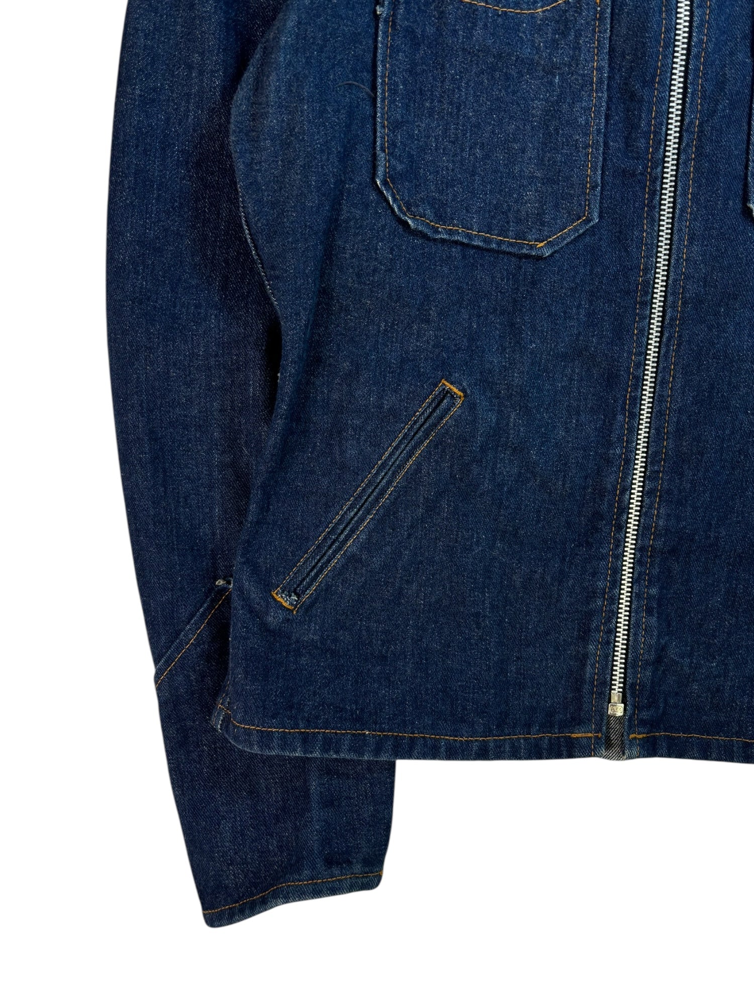 (S/M) Denim Zip Up Jacket