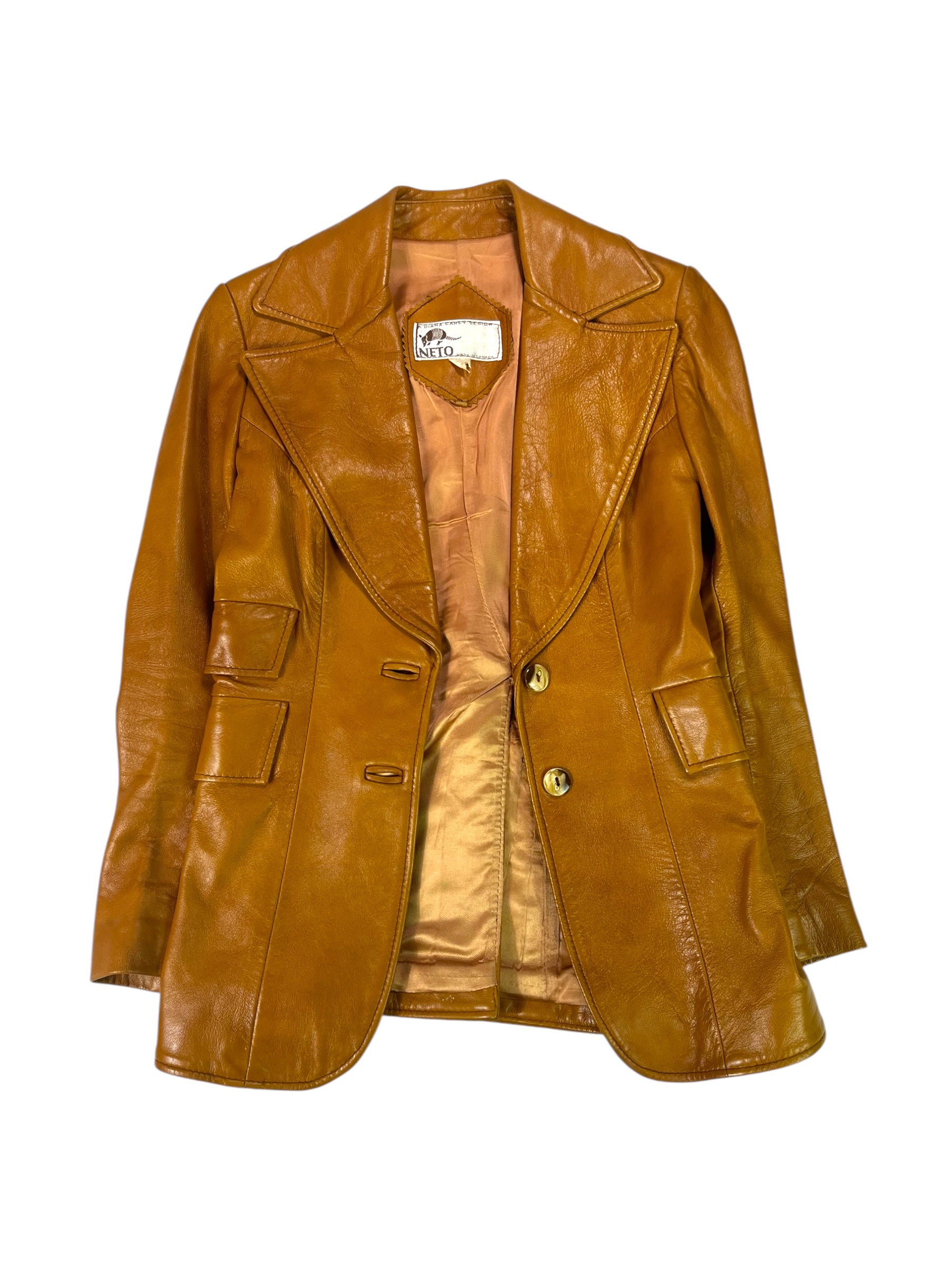 (S) Caramel Leather NETO Blazer