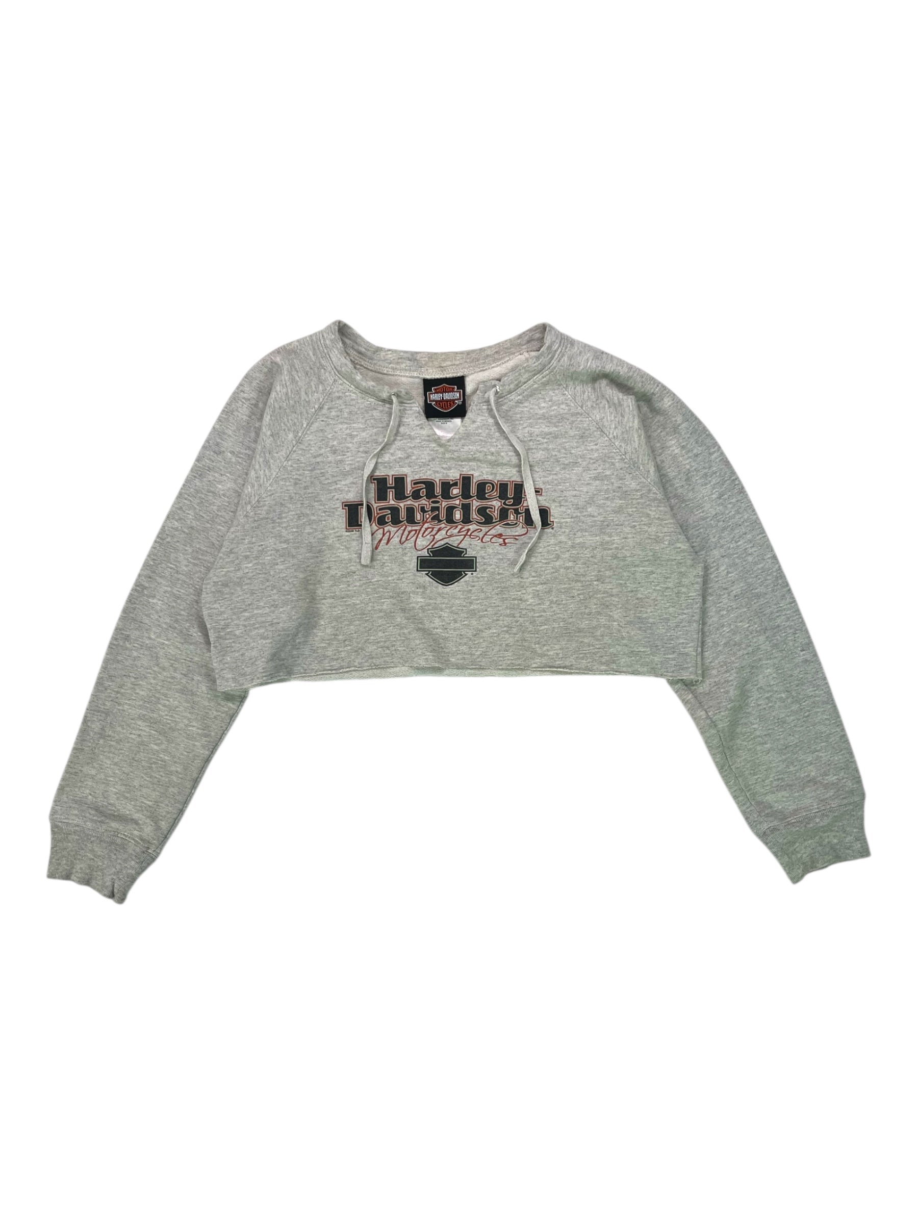 (S) Harley Davidson Cropped Grey Long Sleeve