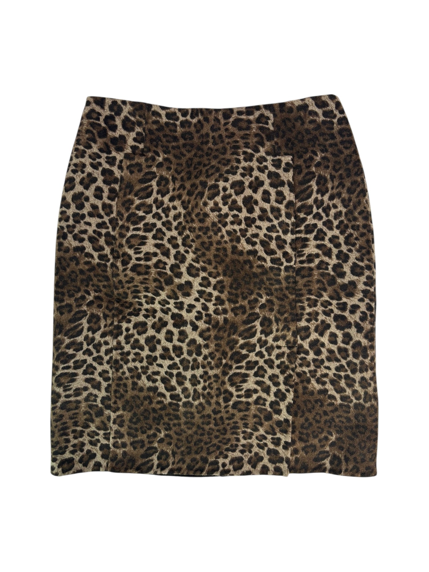 (26) Cheetah Print Wool Skirt