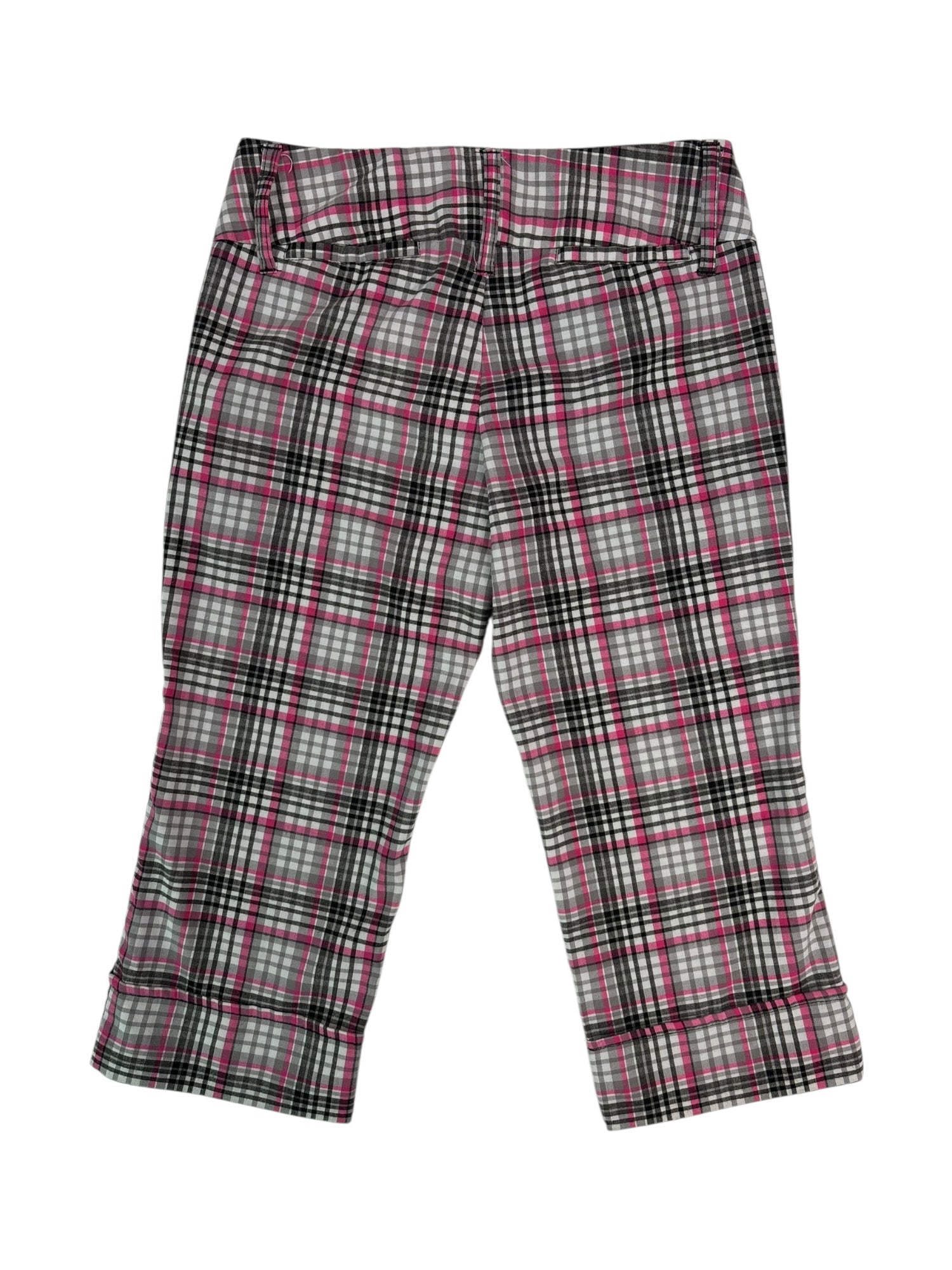 (27) Seductions Pink Plaid Capri Pants