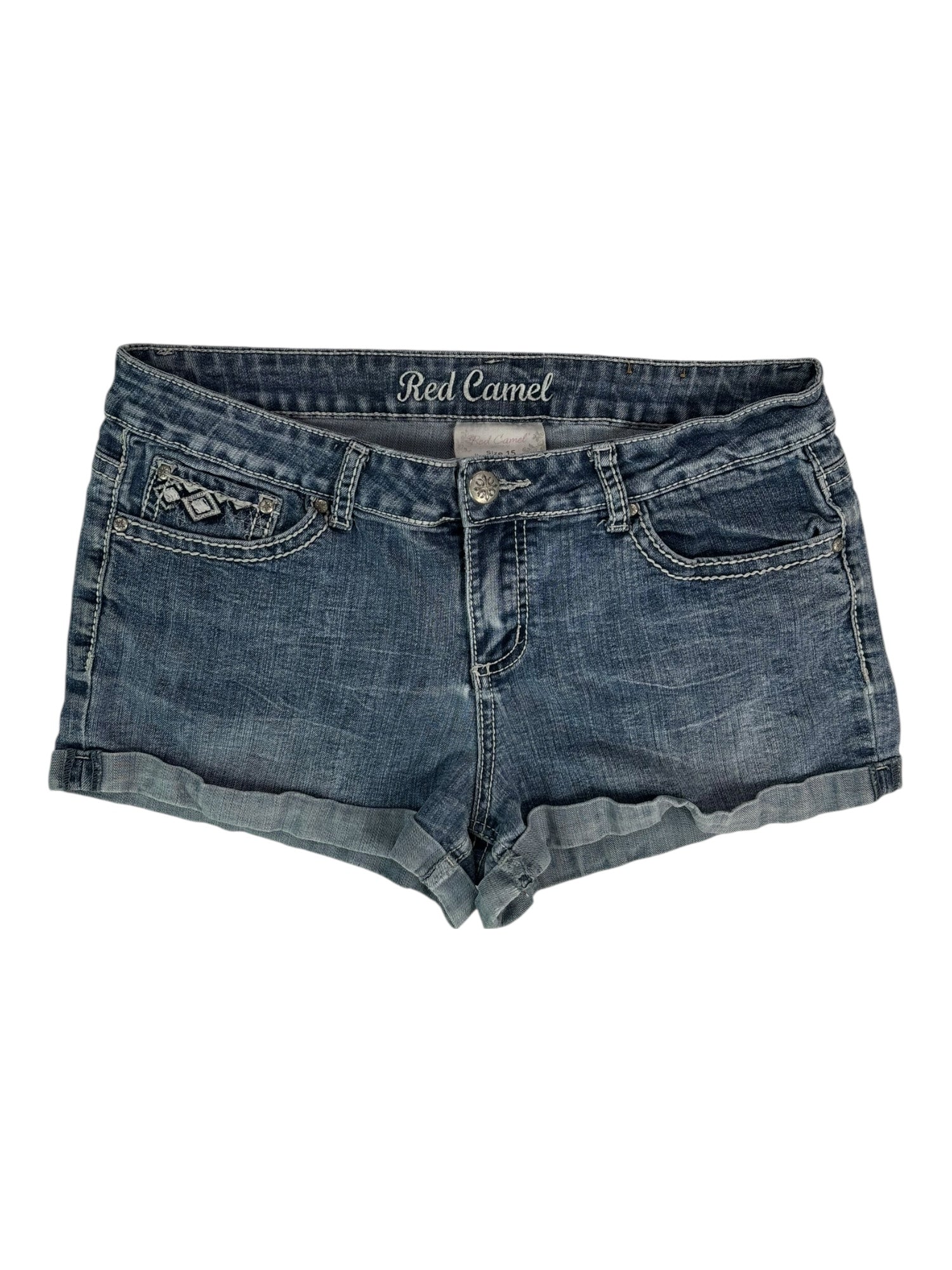(33) Red Camel Embellished Shorts
