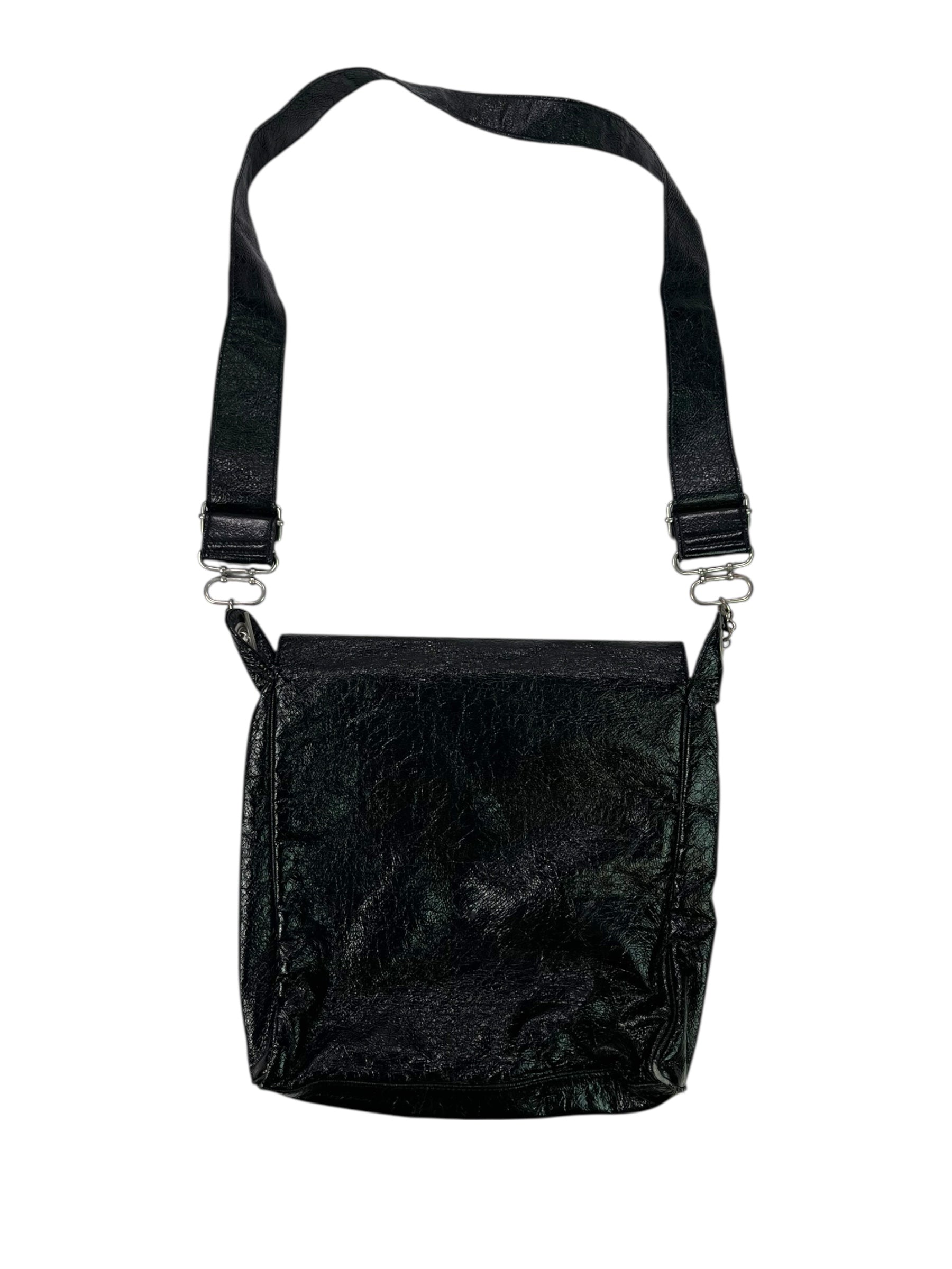 Missy Sixty Black Pleather Messenger Bag
