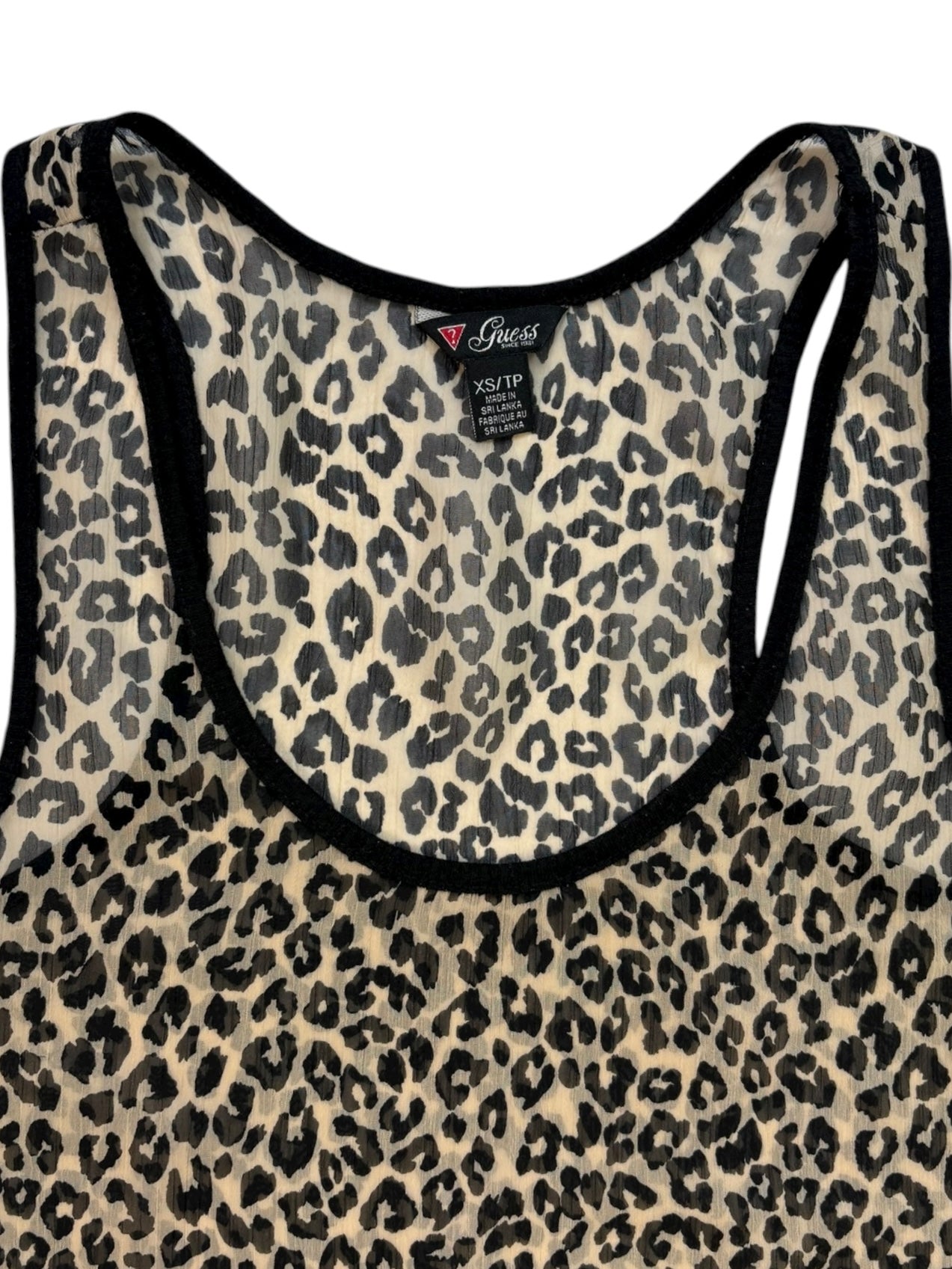 (XS) Vintage Guess Cheetah Print Sheer Tank