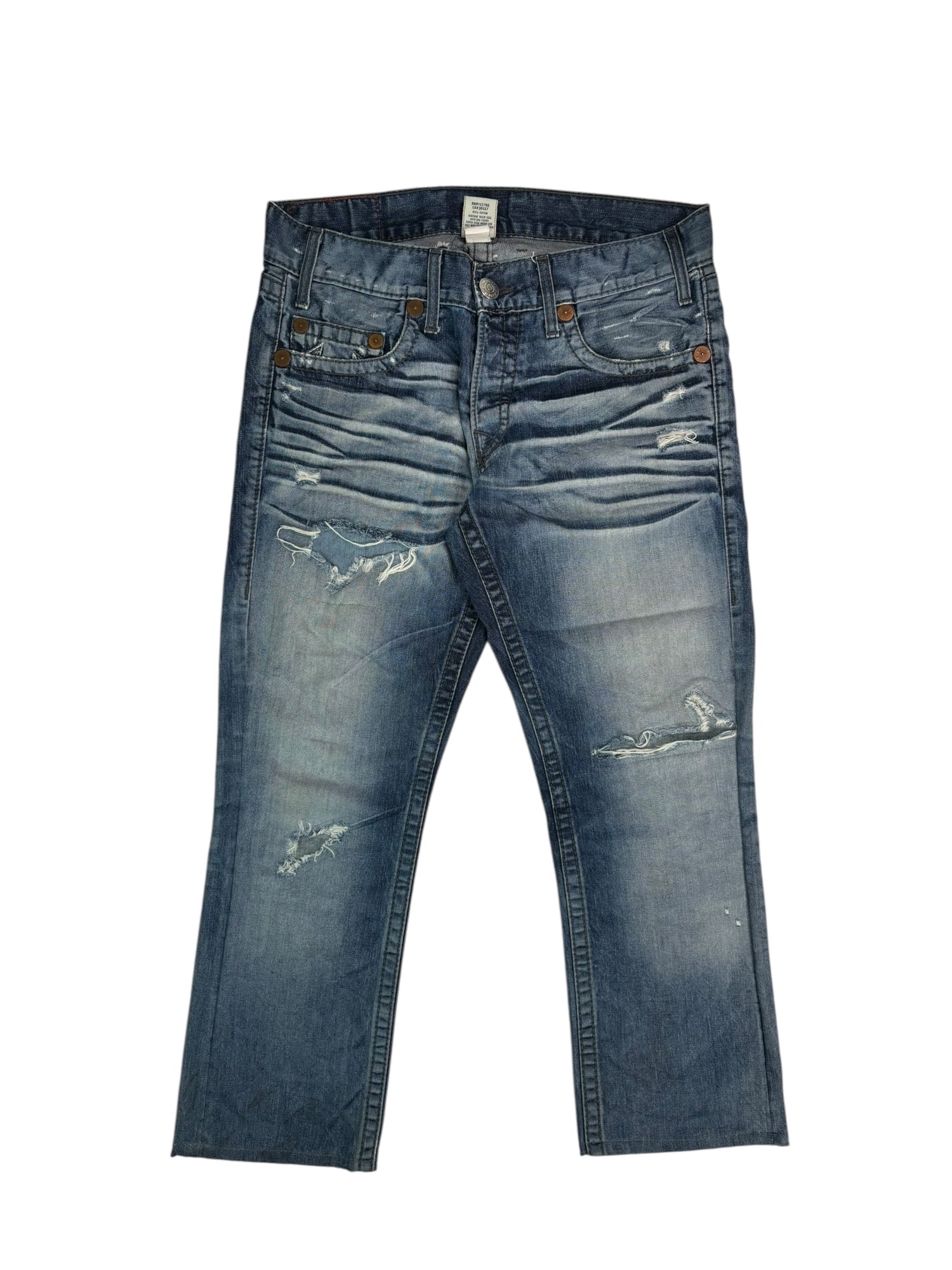 (34) True Religion Distressed Denim Jeans