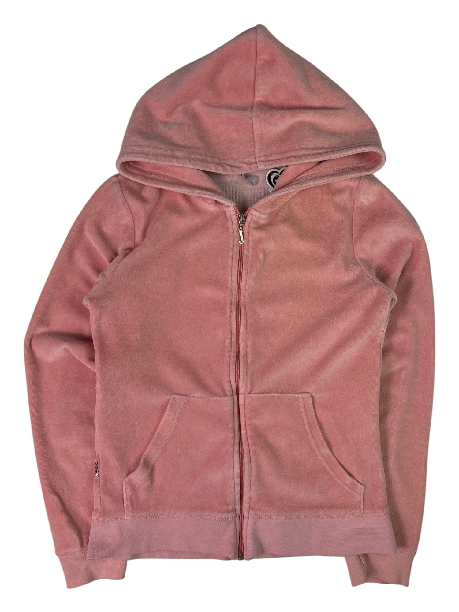 (S) Peach Embroidered Juicy Couture Zip Up Hoodie