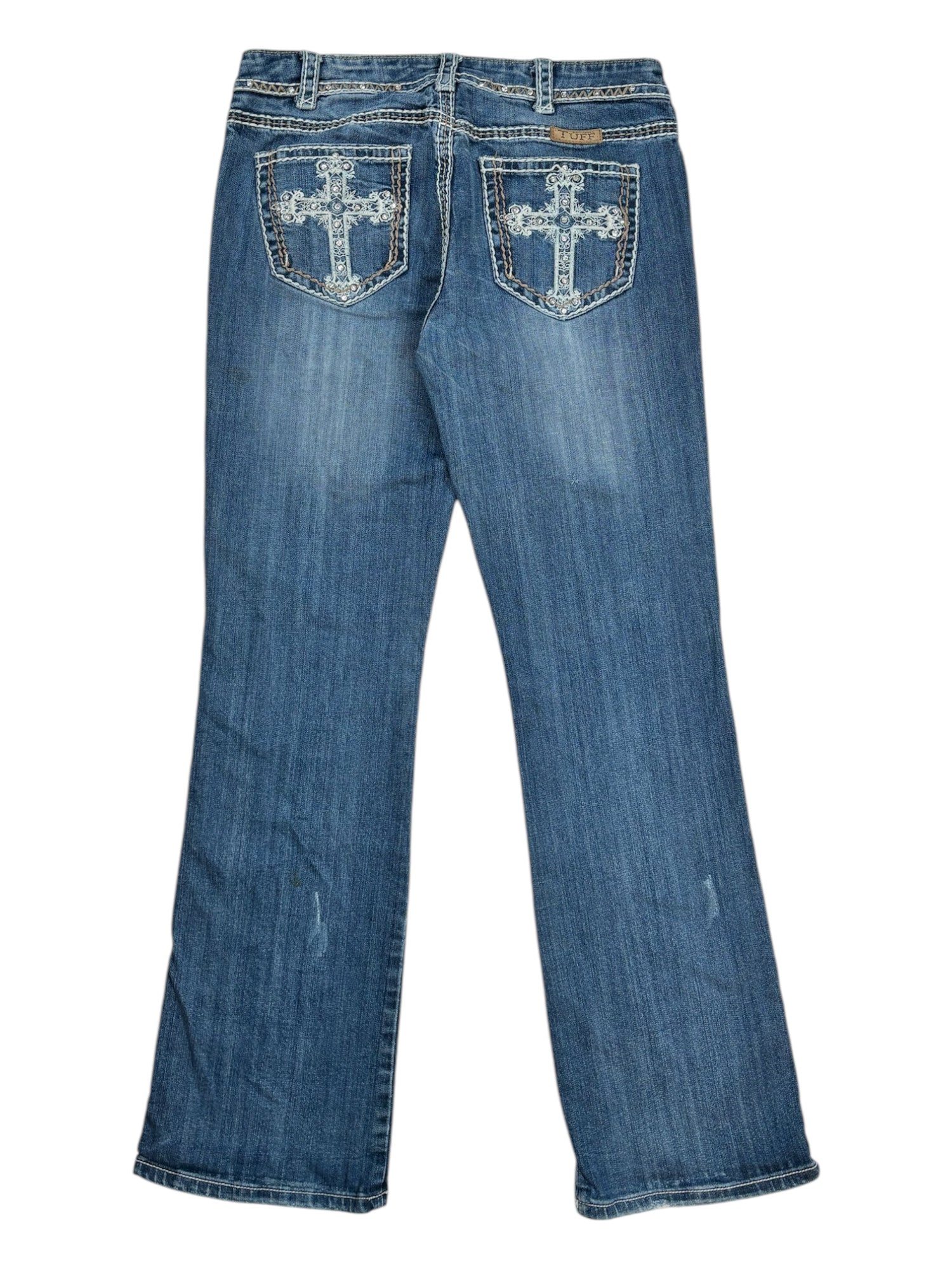 (29) Cowgirl Tuff Embellished Cross Jeans