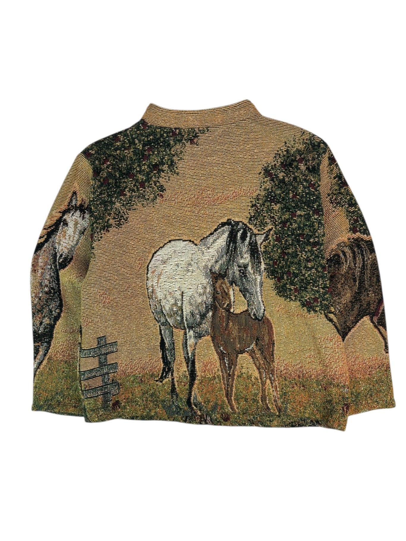 (M) Knit Horse Button-up Sweater
