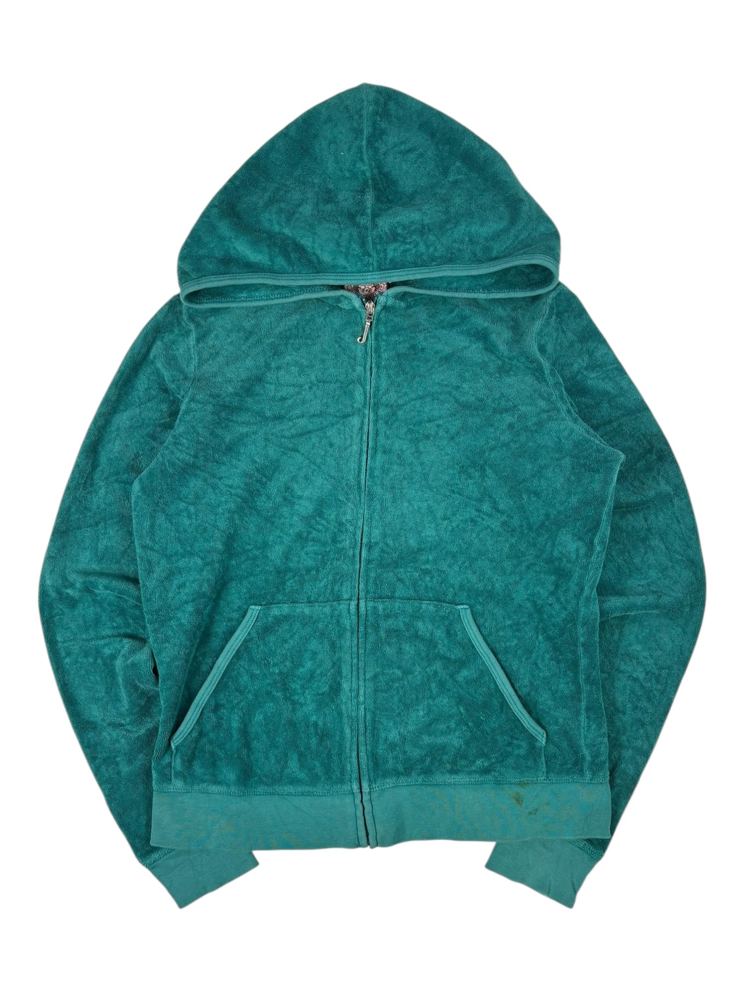 (M) Teal Juicy Couture Terry-cloth Zip-up Hoodie