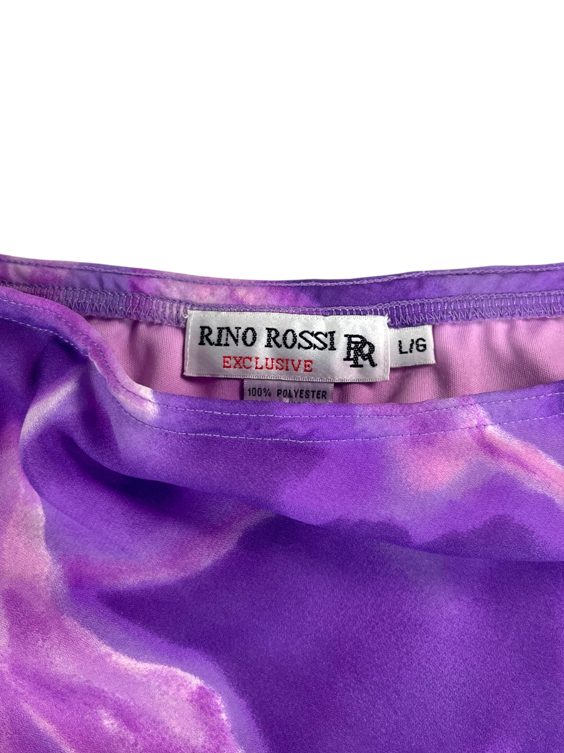 (34) Purple Floral Water Colour Pattern Midi Skirt