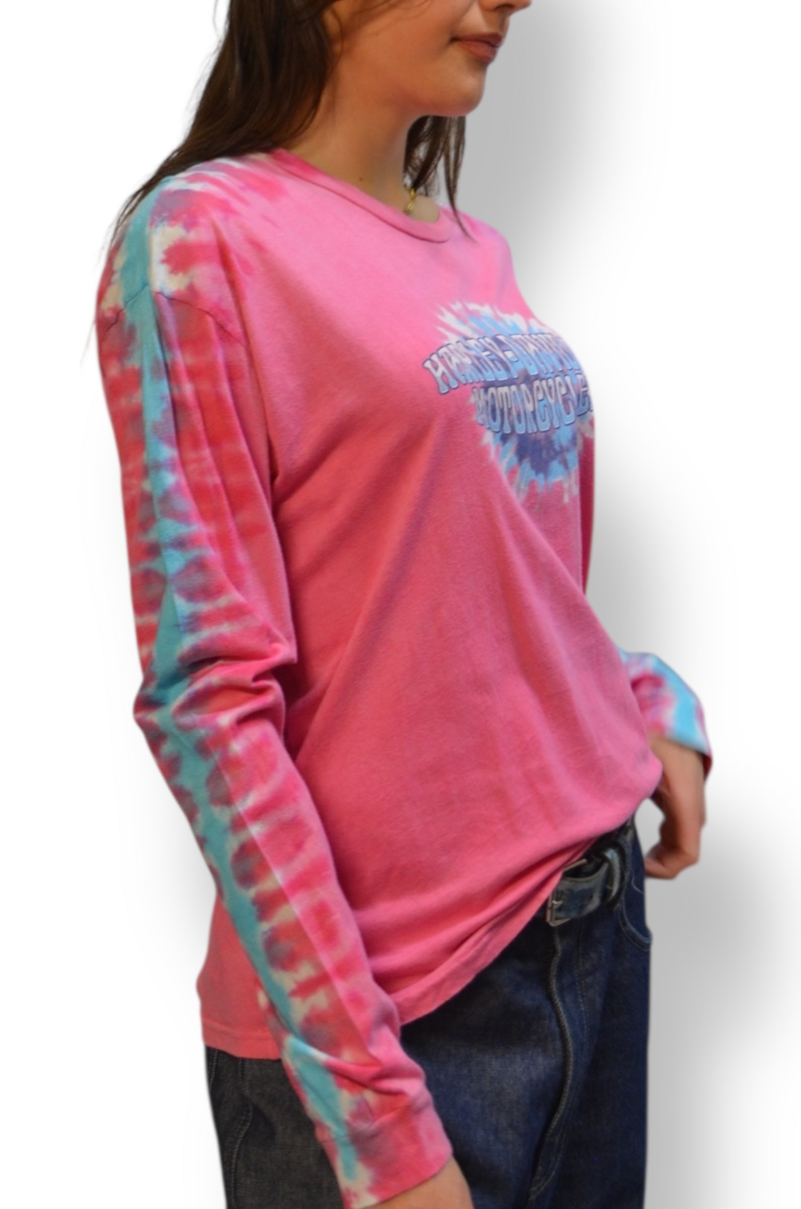 (XL) Tie-dye Harley Davidson Long Sleeve
