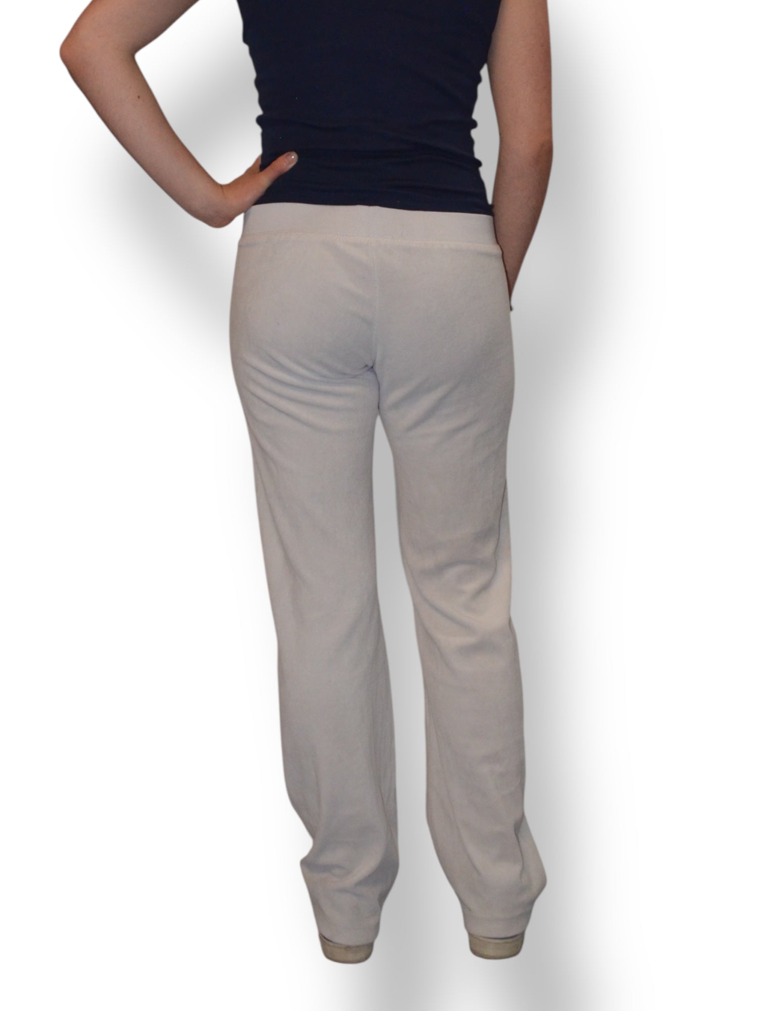 (S) White-Blue Embellished Juicy Couture Pants