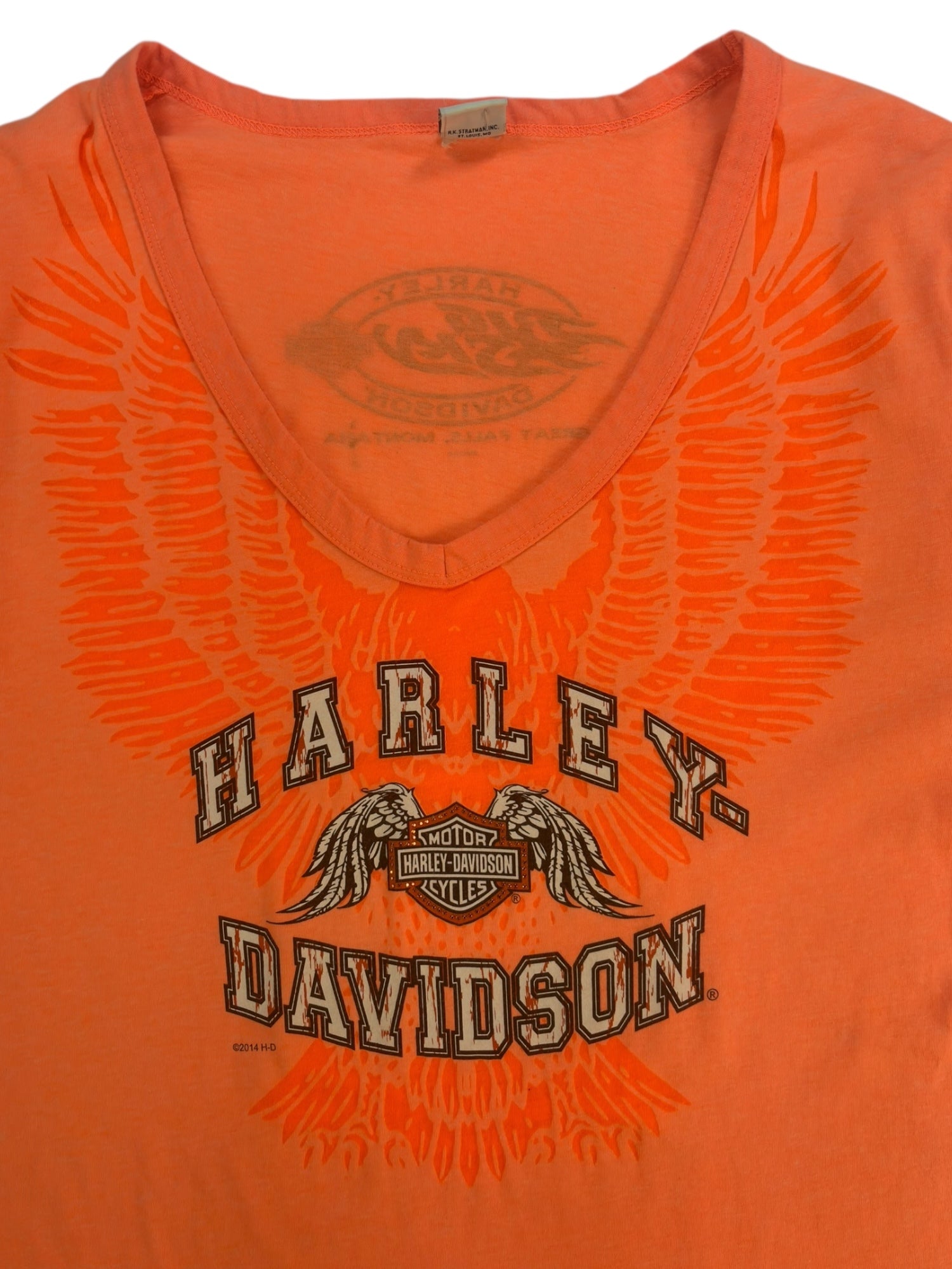 (L) Montana Embellished Burnout Style Harley Davidson Tee