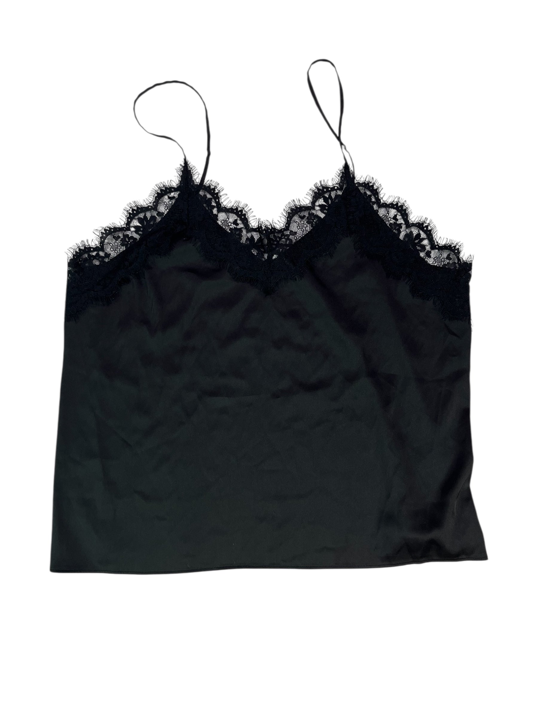 (L) The Drop Black Lace Camisole