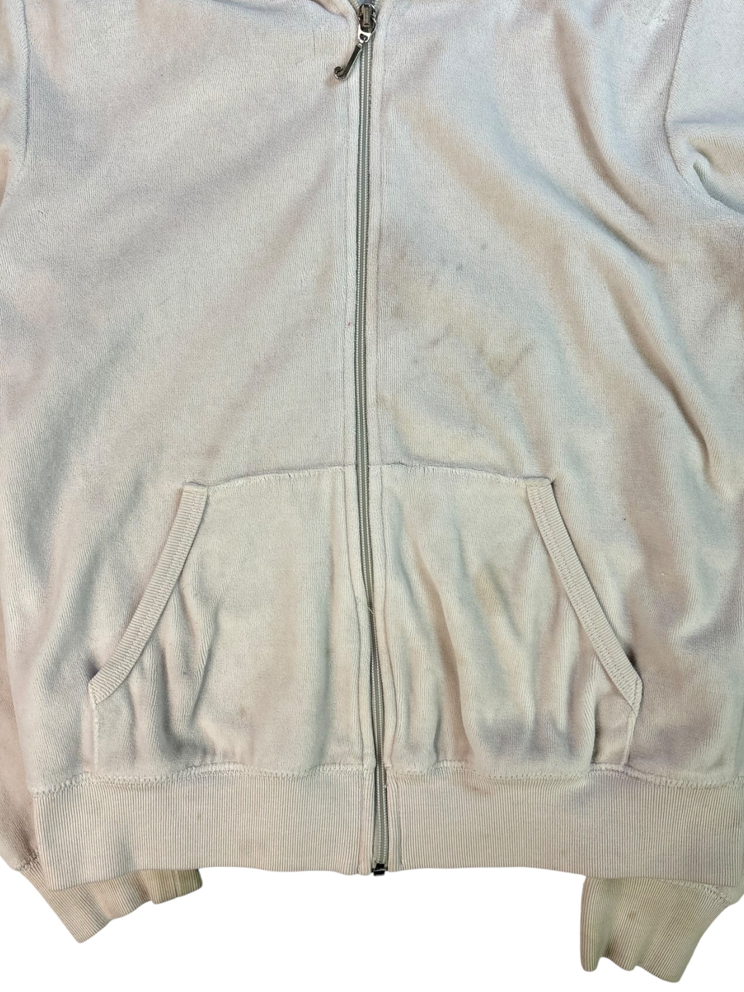 (S) White Embellished Juicy Couture Zip-up Hoodie