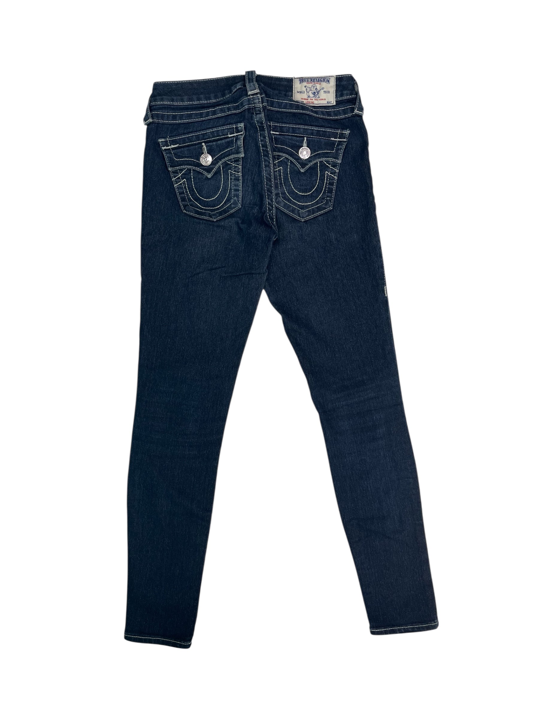 (26) True Religion Dark Wash Skinny Jeans
