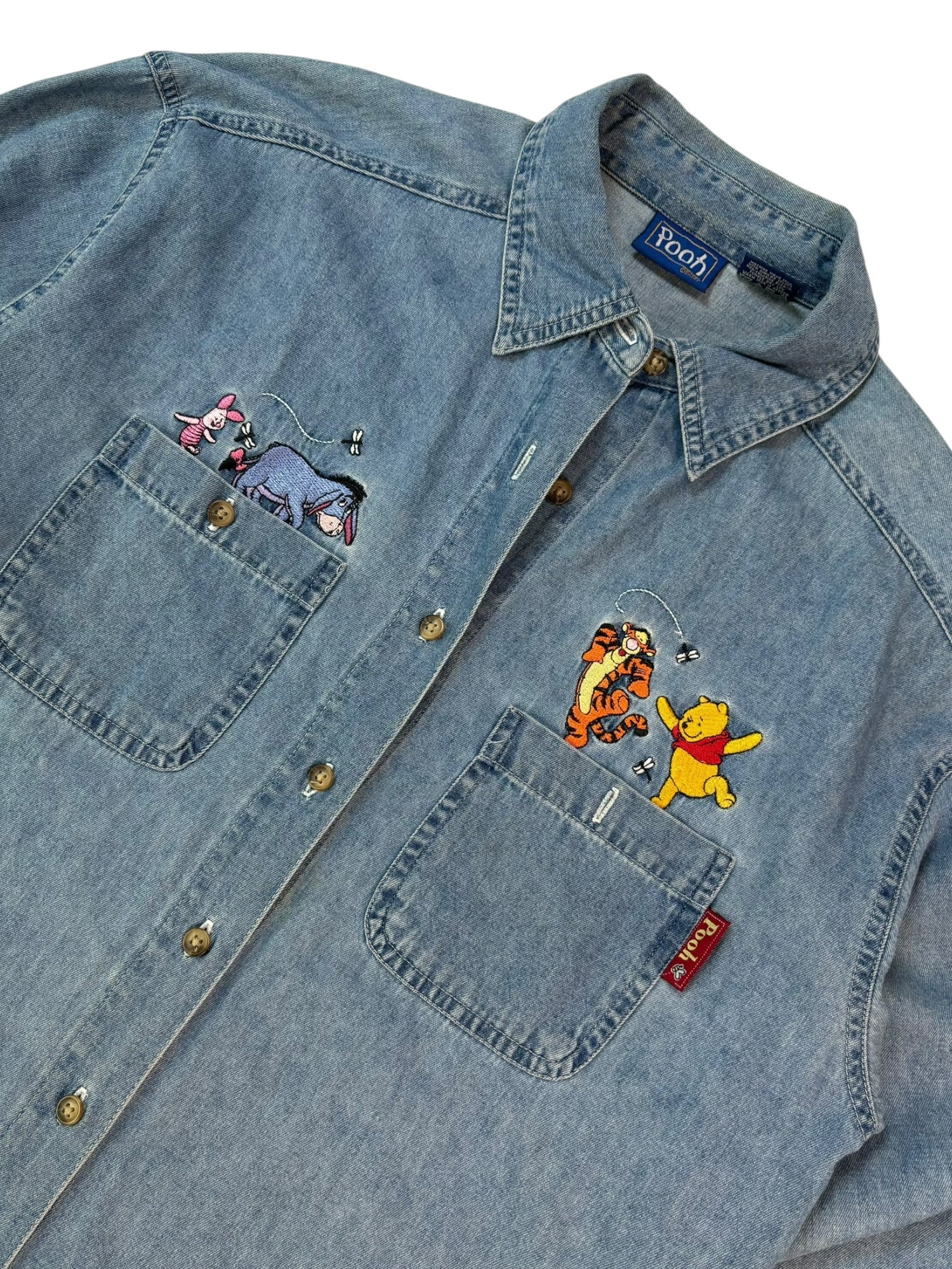 (M) Vintage Winnie the Pooh Button-up Long Sleeve