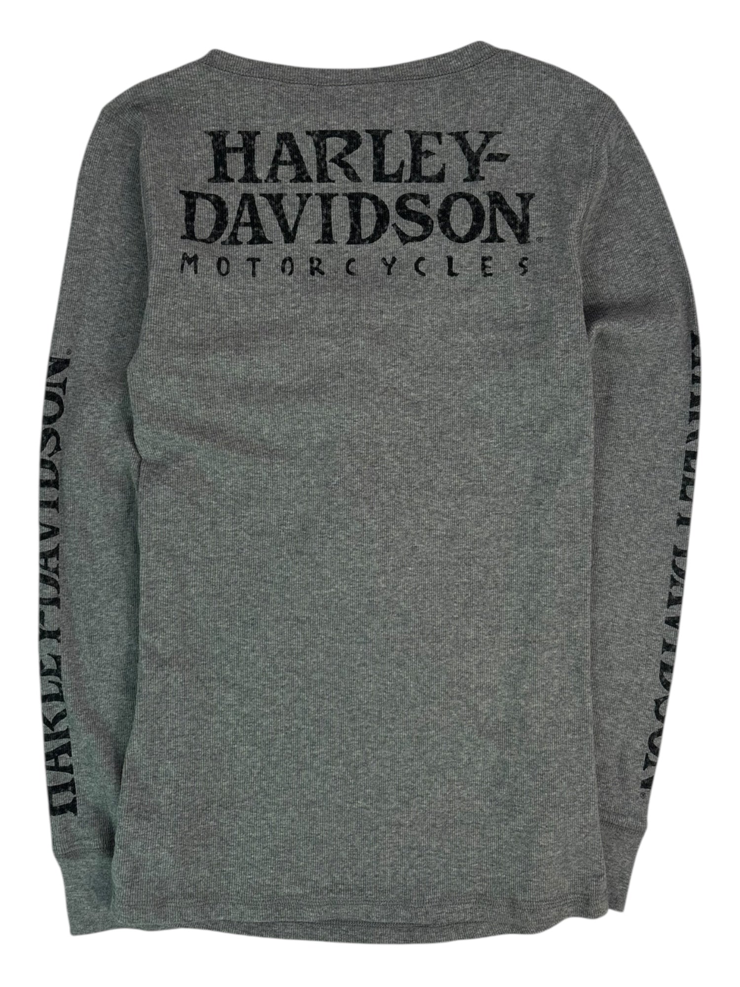 (M) Harley Davidson Grey Ribbed Longsleeve