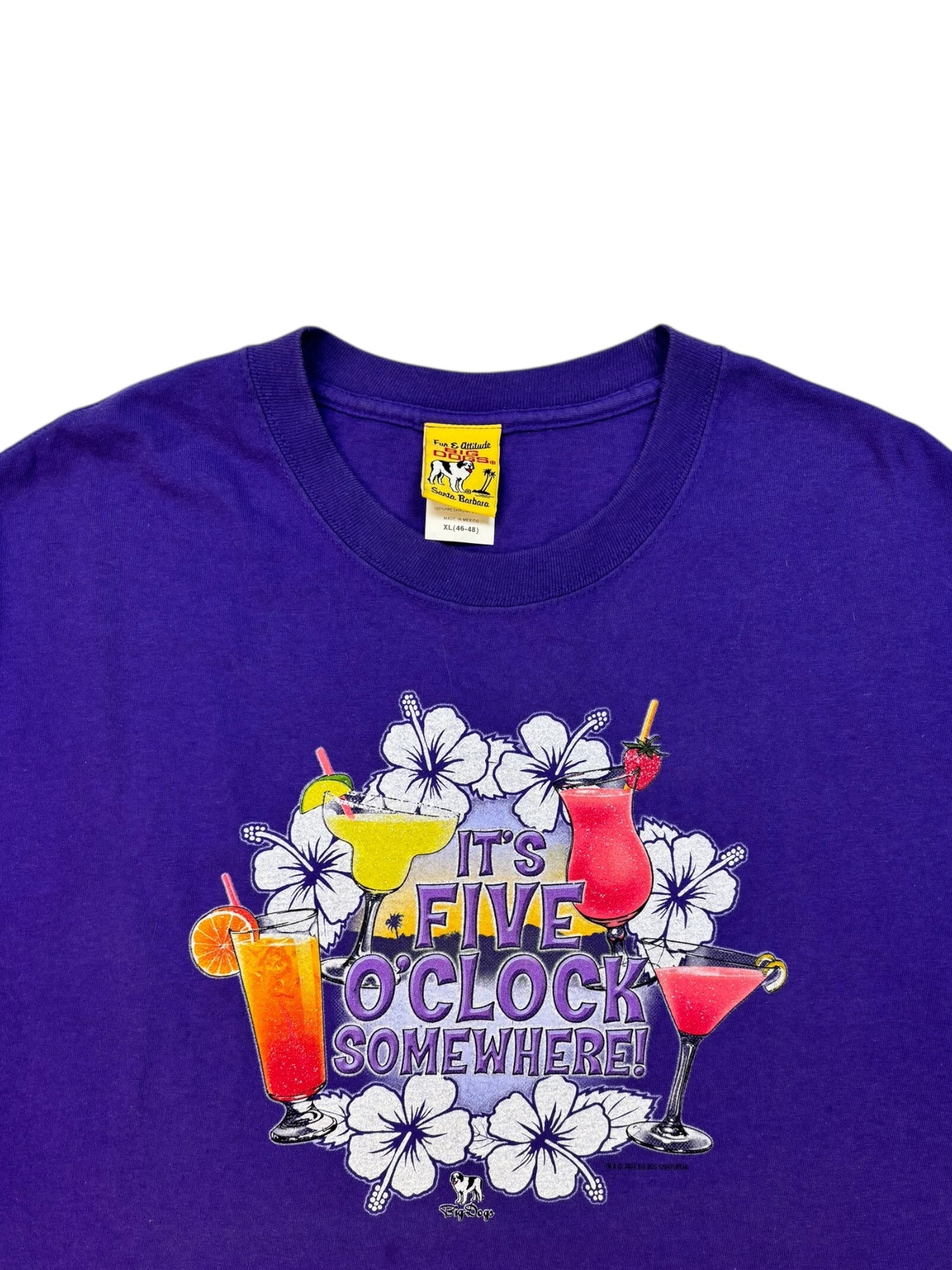 (XL) Purple 'It's Five O'Clock Somewhere' Graphic Tee