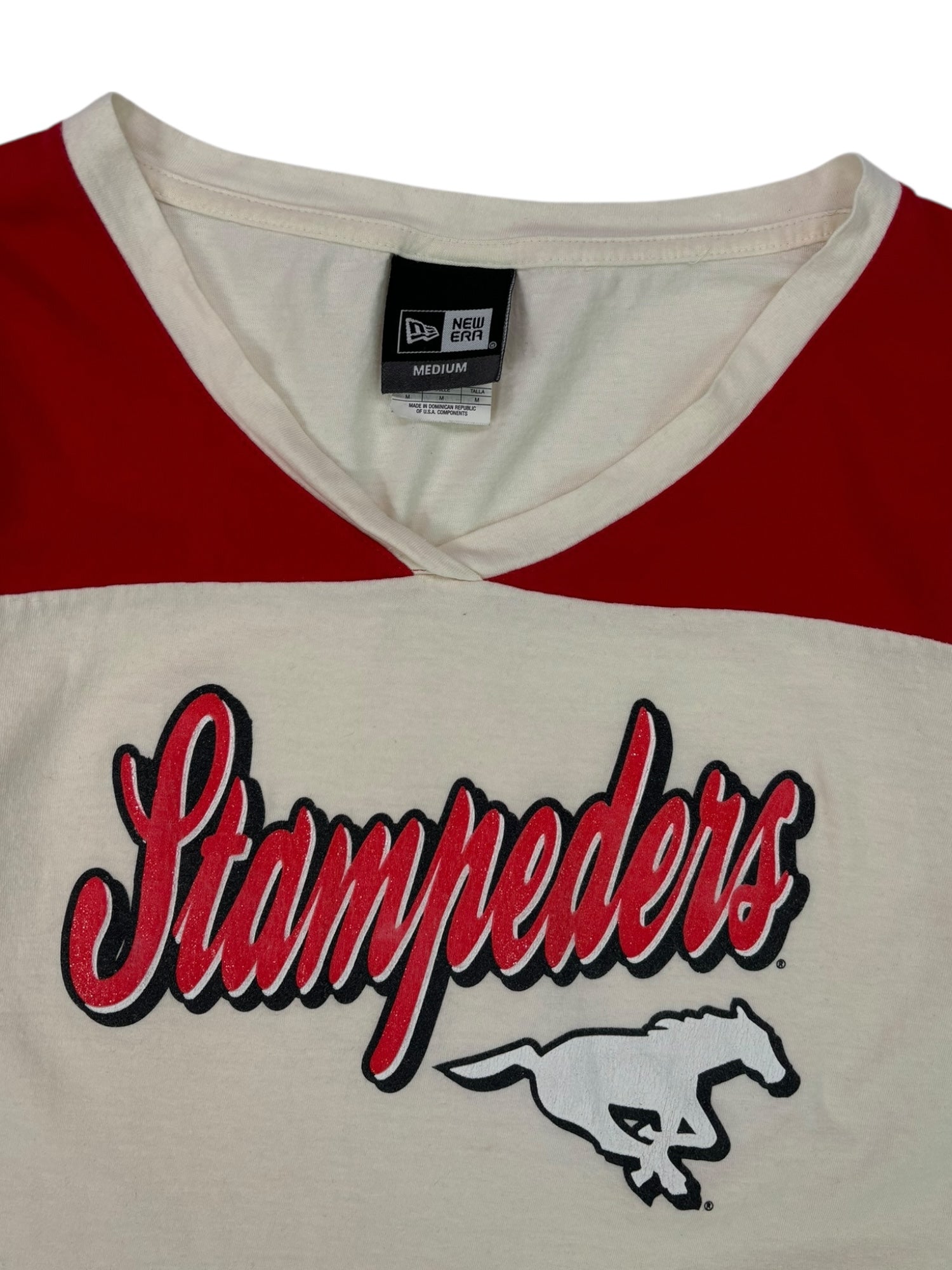 (M) Stampeders V-neck Baseball Style Tee
