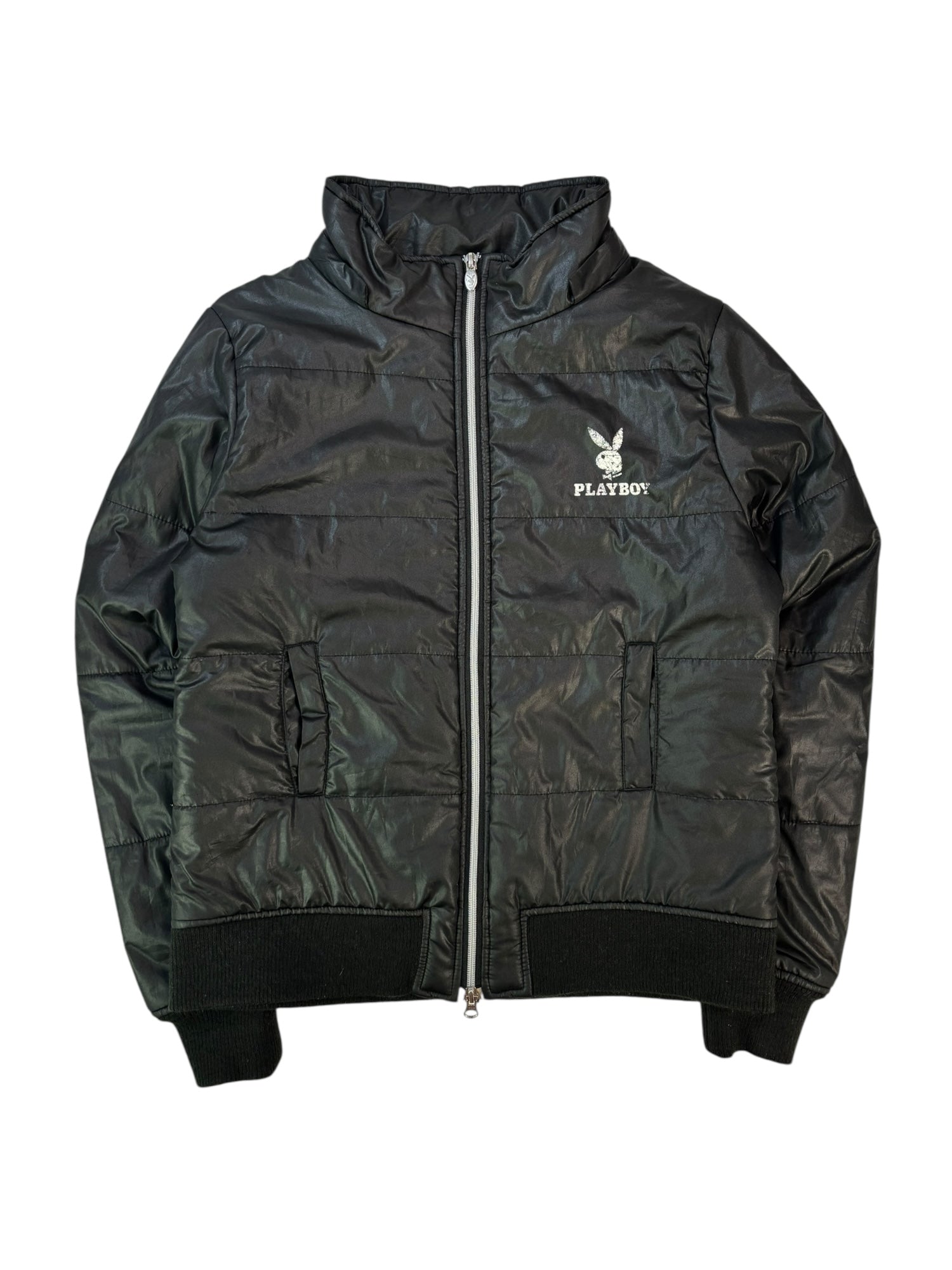 (L) Playboy Puffer Jacket Black