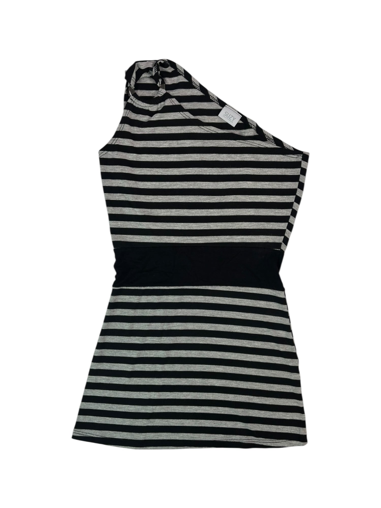 (XS) Suzy Shier Stripped One Shoulder Tank