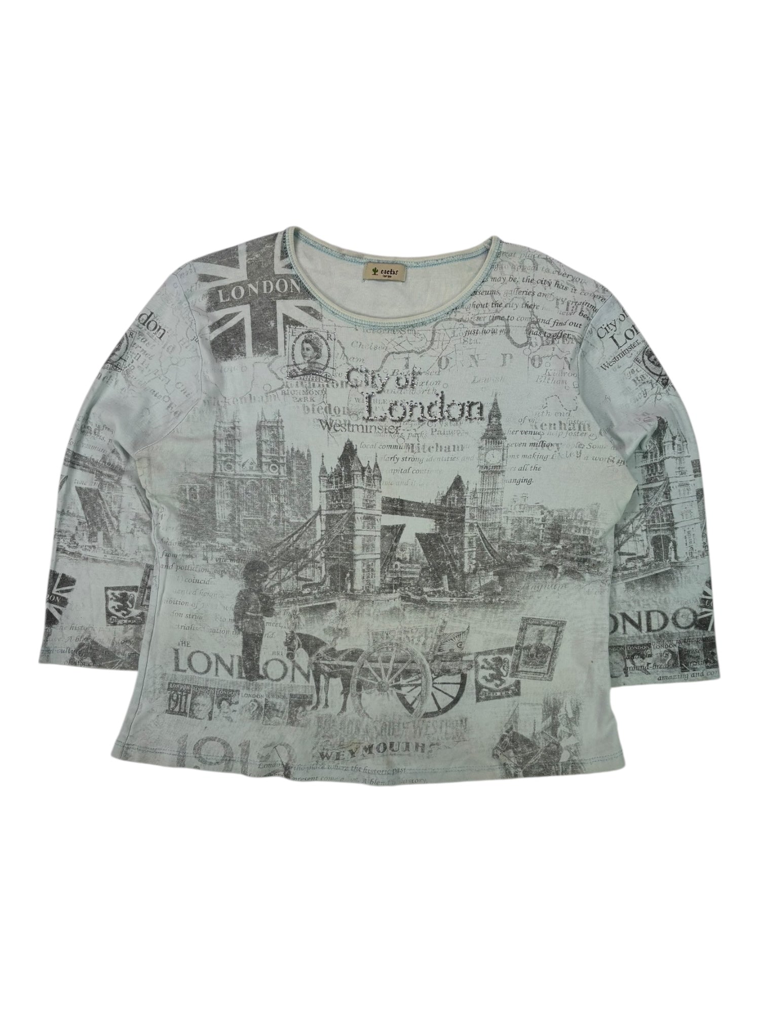 (L) Cactus City of London Embellished 3/4 Sleeve Top