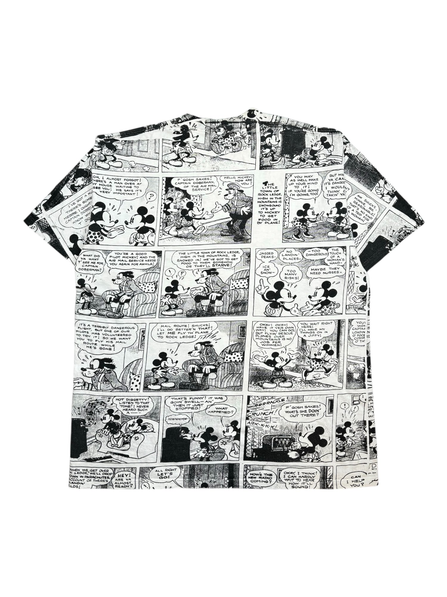 (XL) Vintage Mickey Newspaper AOP Tee