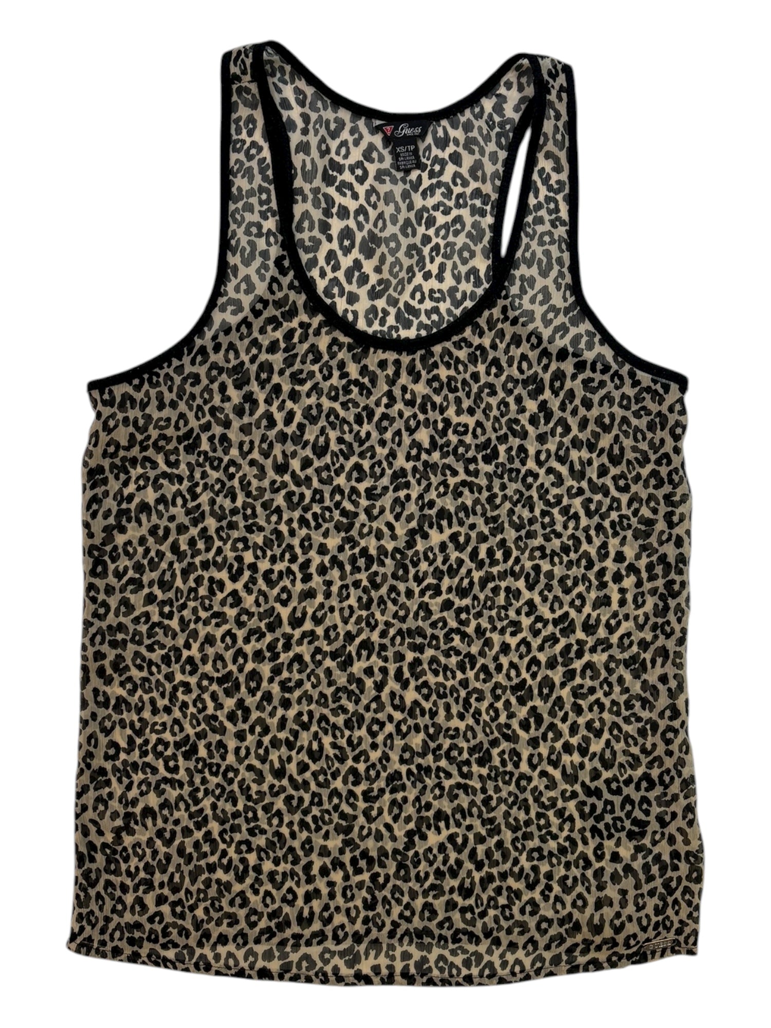 (XS) Vintage Guess Cheetah Print Sheer Tank