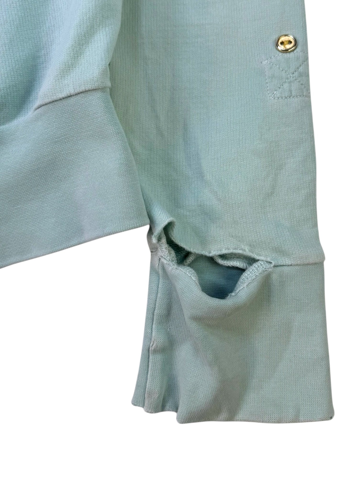 (S) Baby Blue Embellished Zip Up