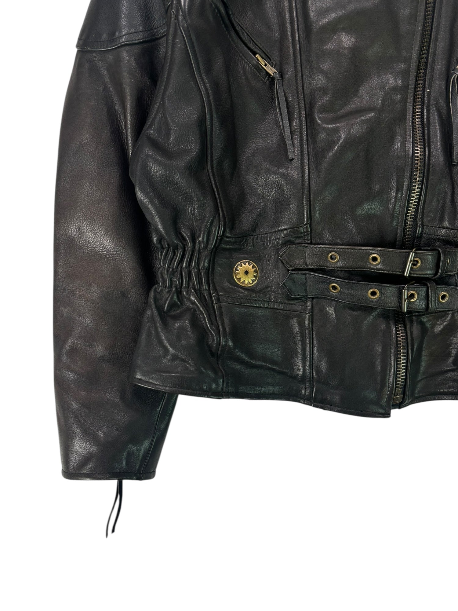 (M) Vintage Leather Motorcycle Jacket