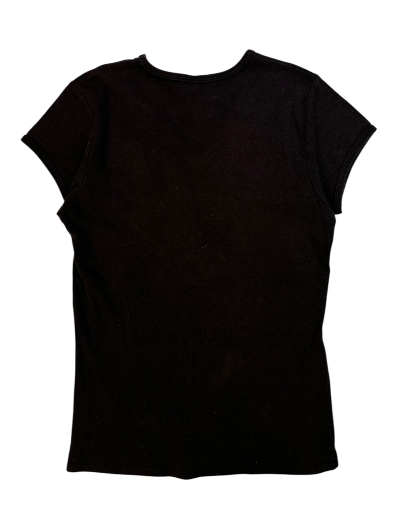(XS) Faded Embellished Wine Glass V-neck Baby Tee