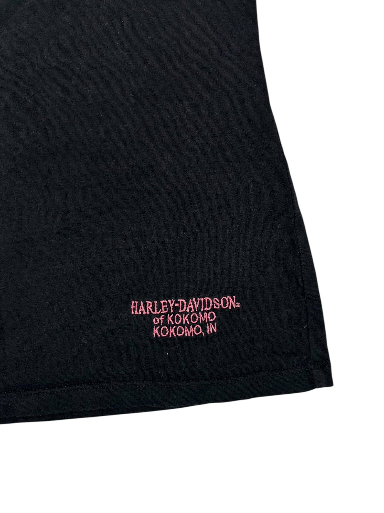 (M) Harley Davidson Kokomo Pink Skull V-neck Tee