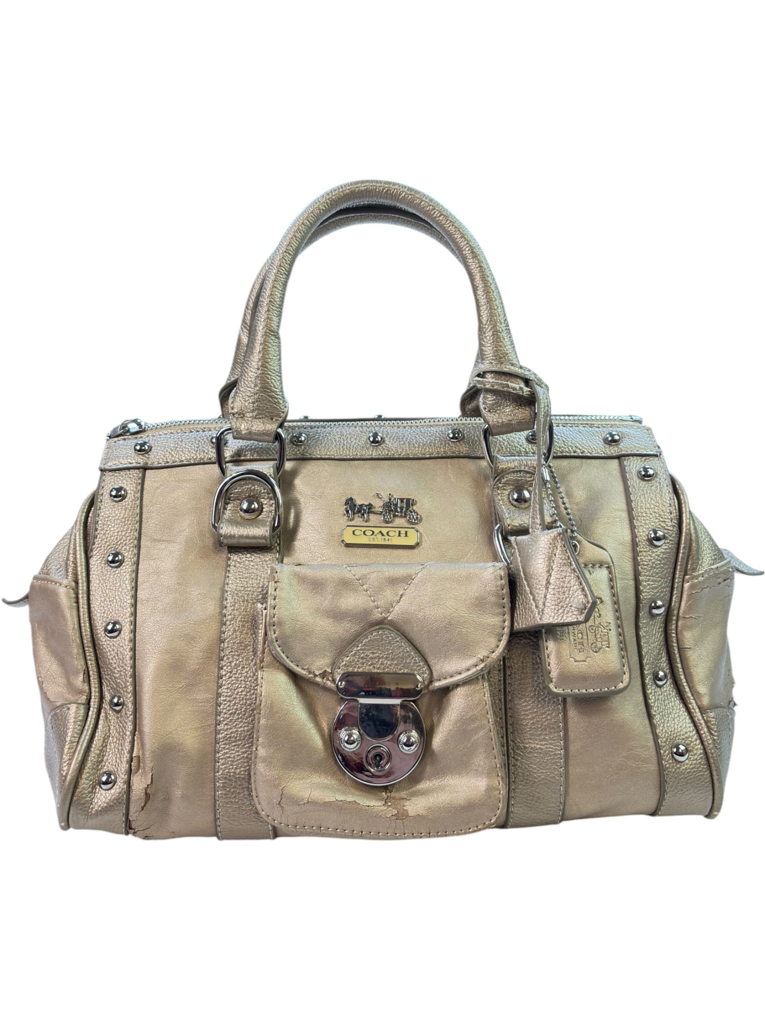 COACH Beige Boston Bag