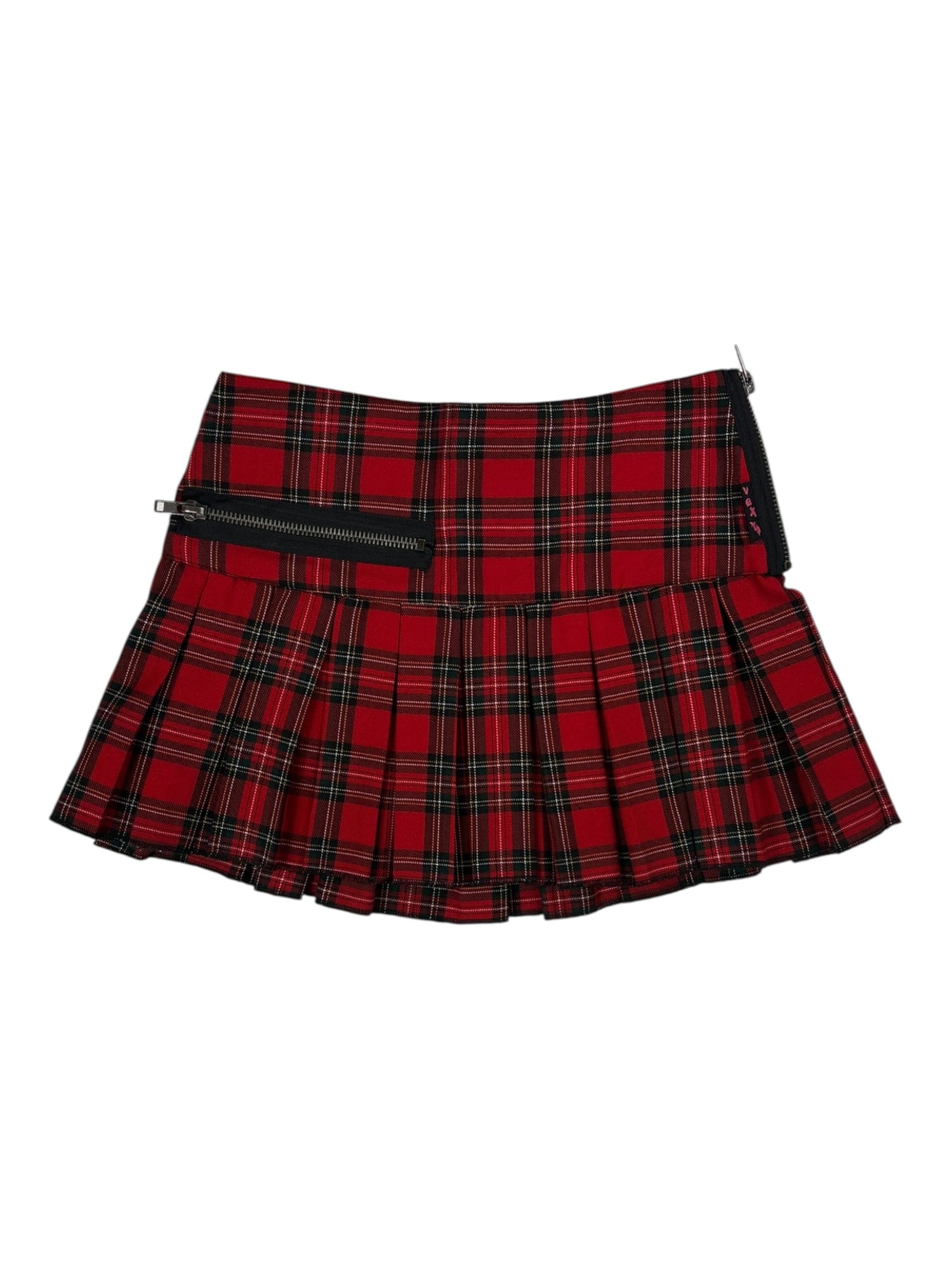 (30) Vex Red Plaid Pleated Skirt