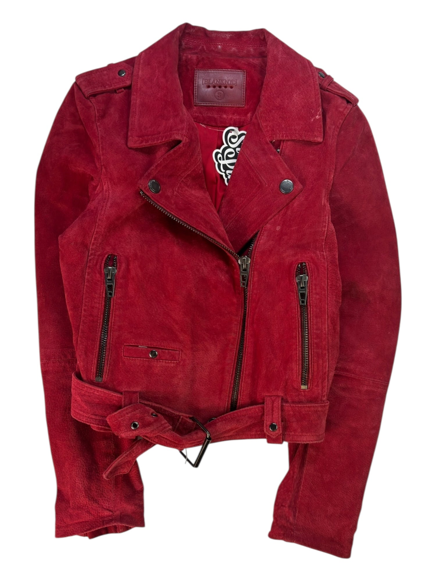 (S) BLANKNYC RED LEATHER JACKET