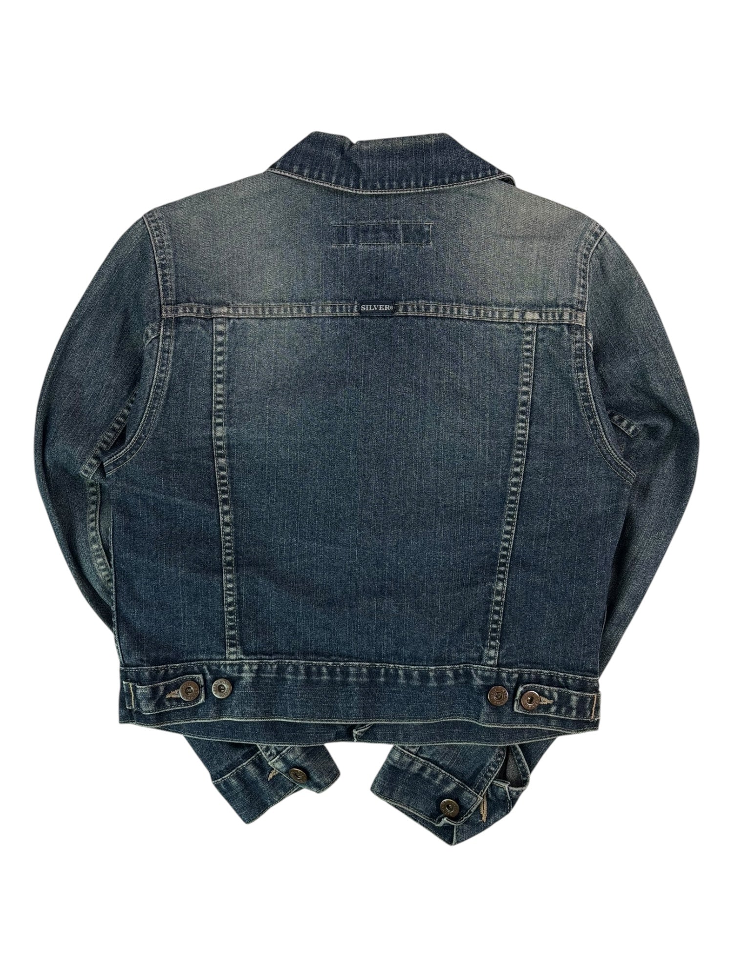 (XS) Vintage Silver Jeans Cropped Denim Jacket