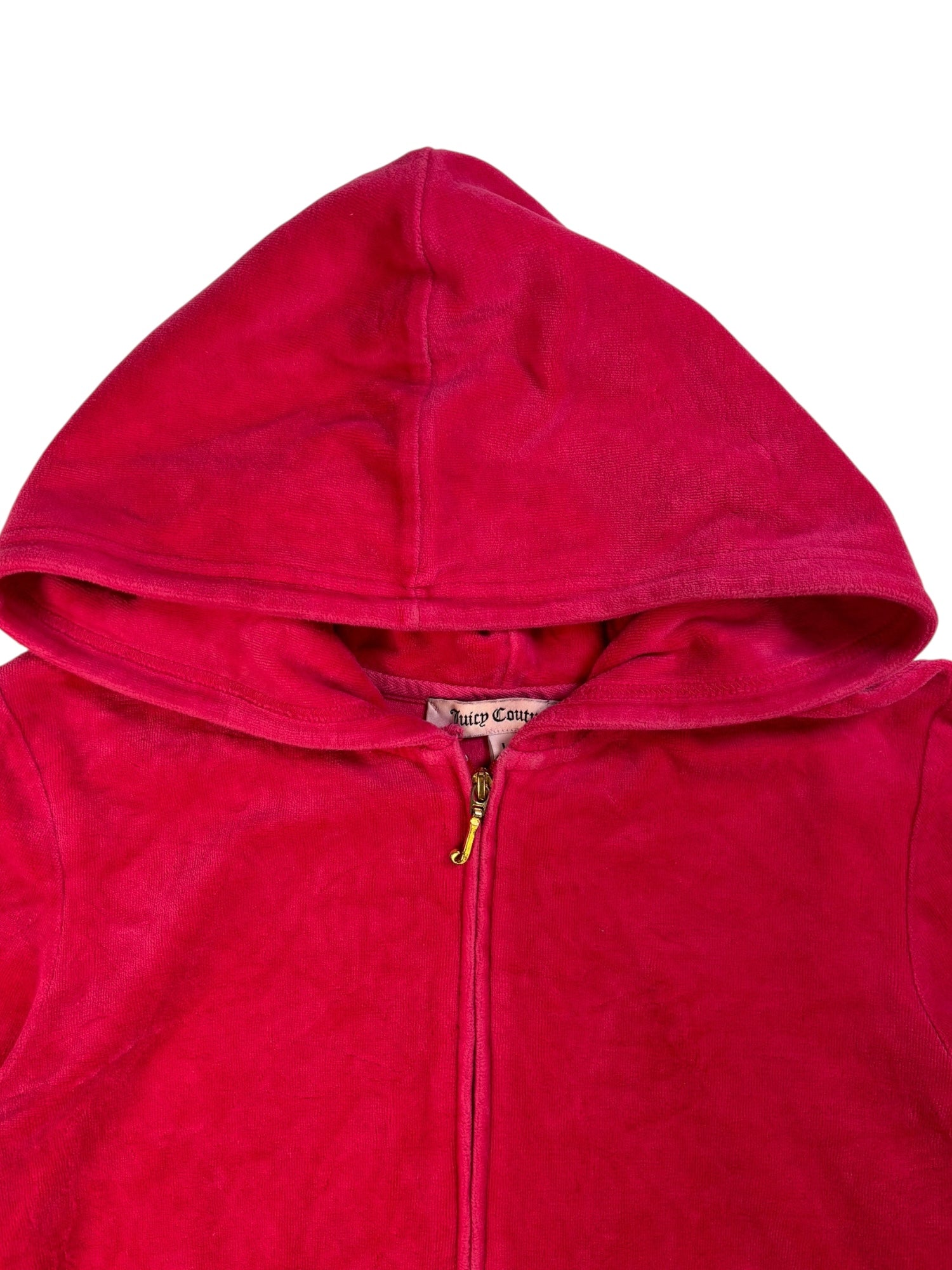 (L) Pink Embellished Juicy Couture Velour Zip Up Hoodie