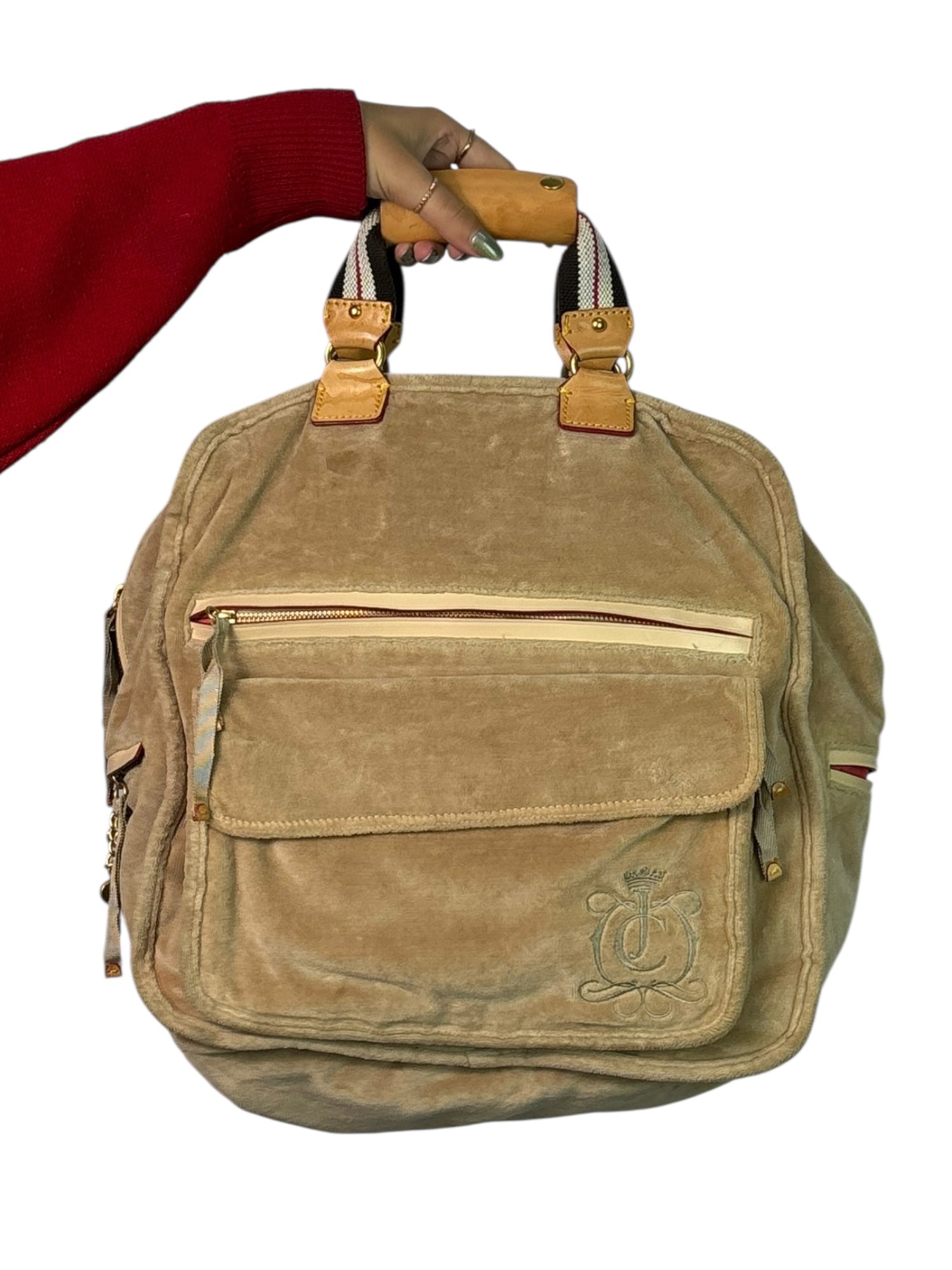 Vintage Beige Juicy Couture Velour Backbag/Duffle