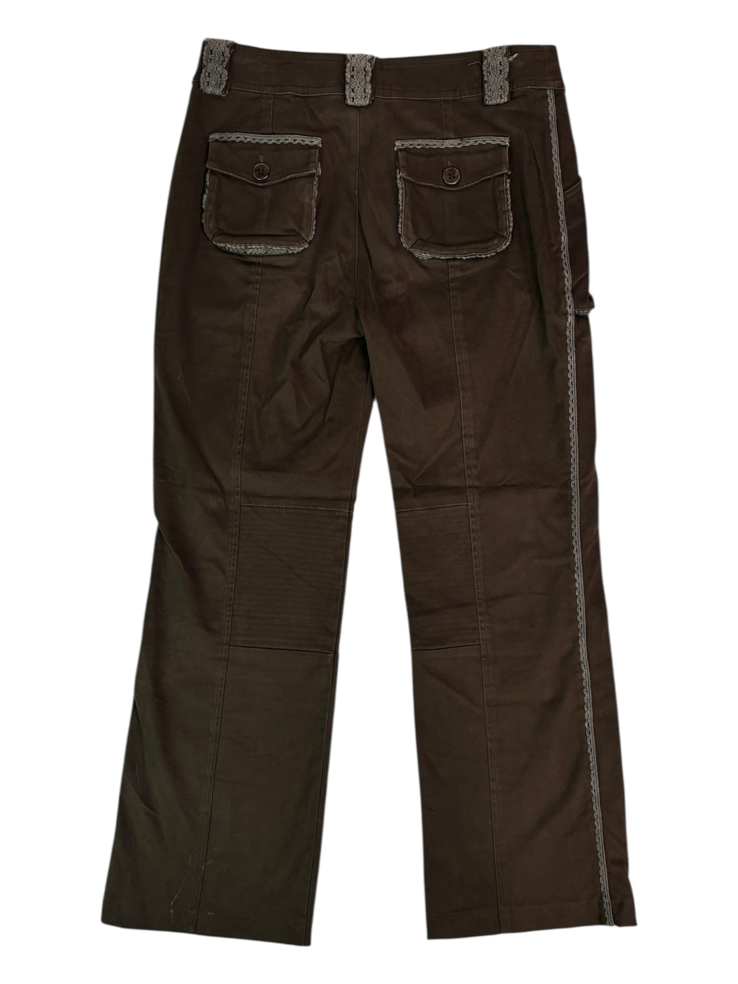 (28) Vintage Brown Trousers with Woven Detailing