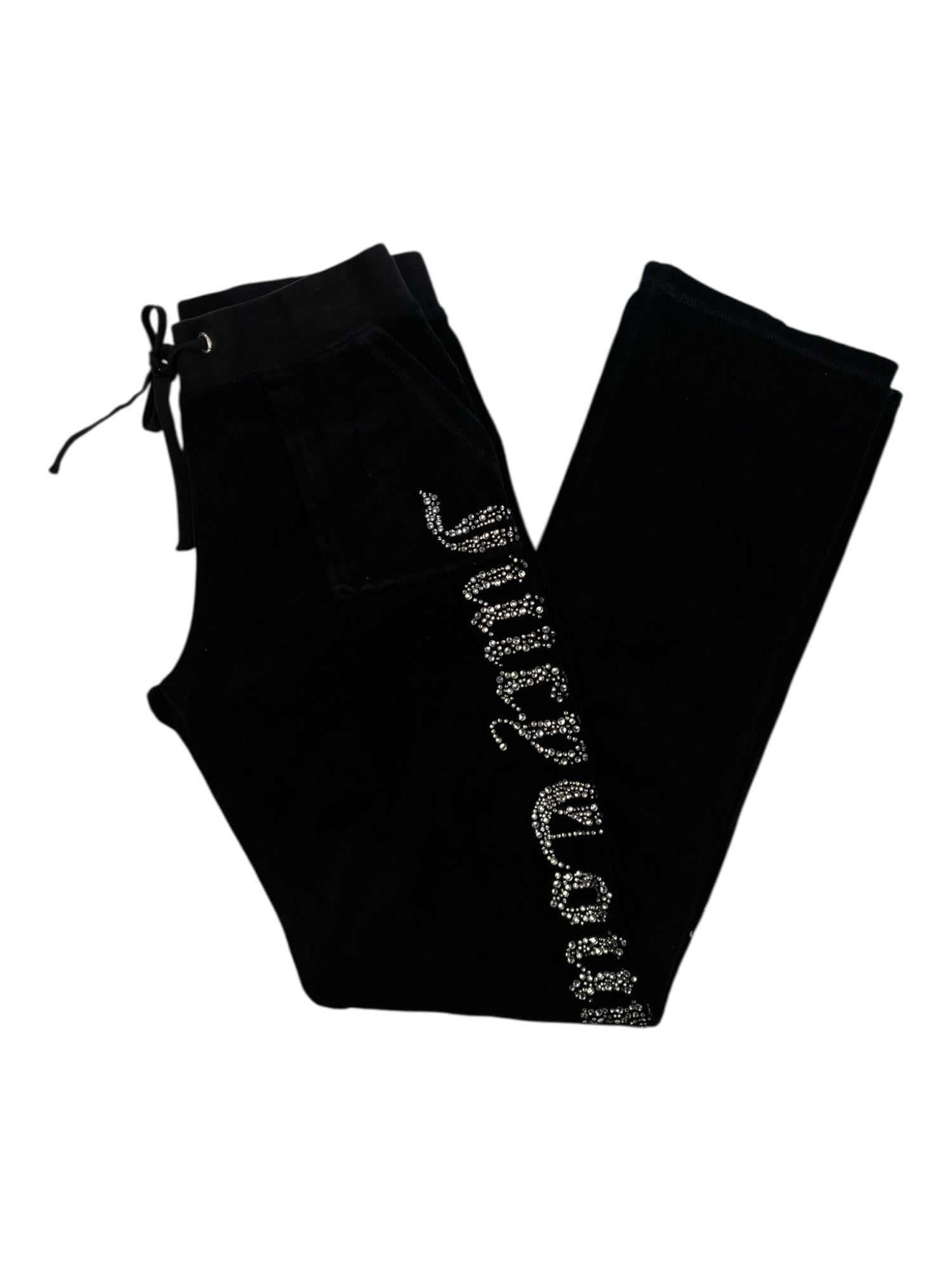 (S) Black Embellished Juicy Couture Velour Pants