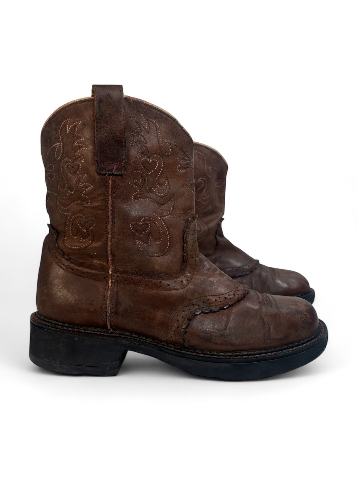(9) FATBABY Brown Cowboy Boots