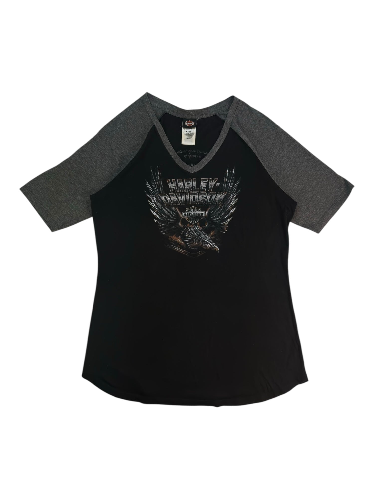 (L) Eagle Graphic Harley Davidson Baseball Tee
