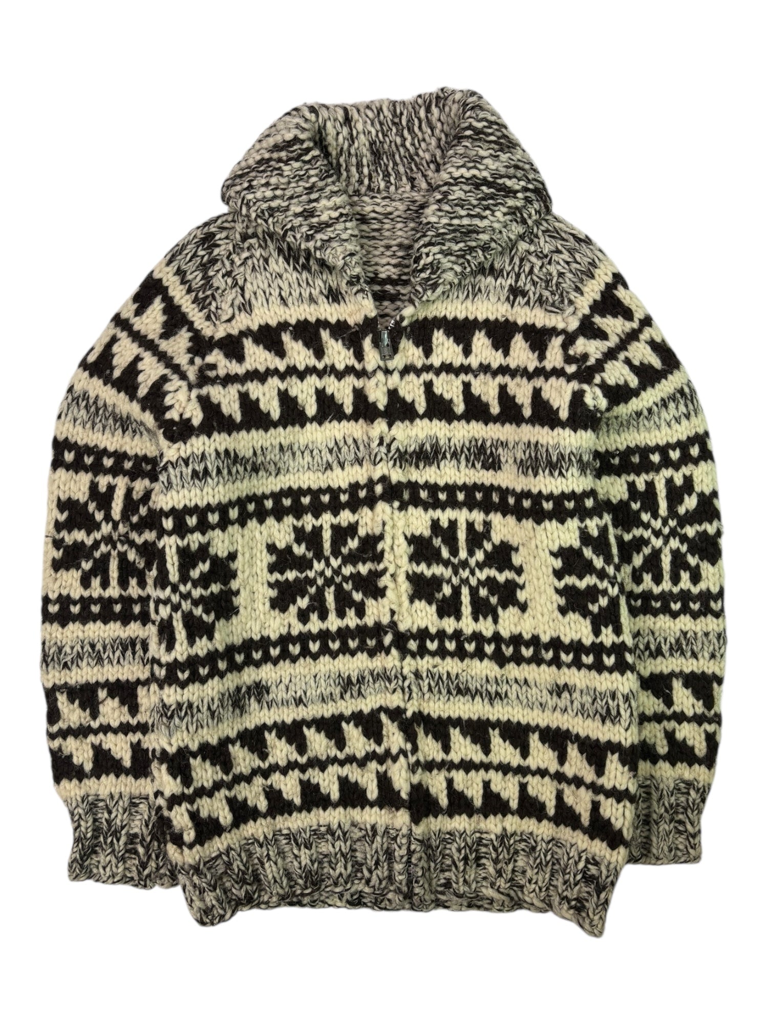 (L) Knit Brown Multi Zippered Sweater