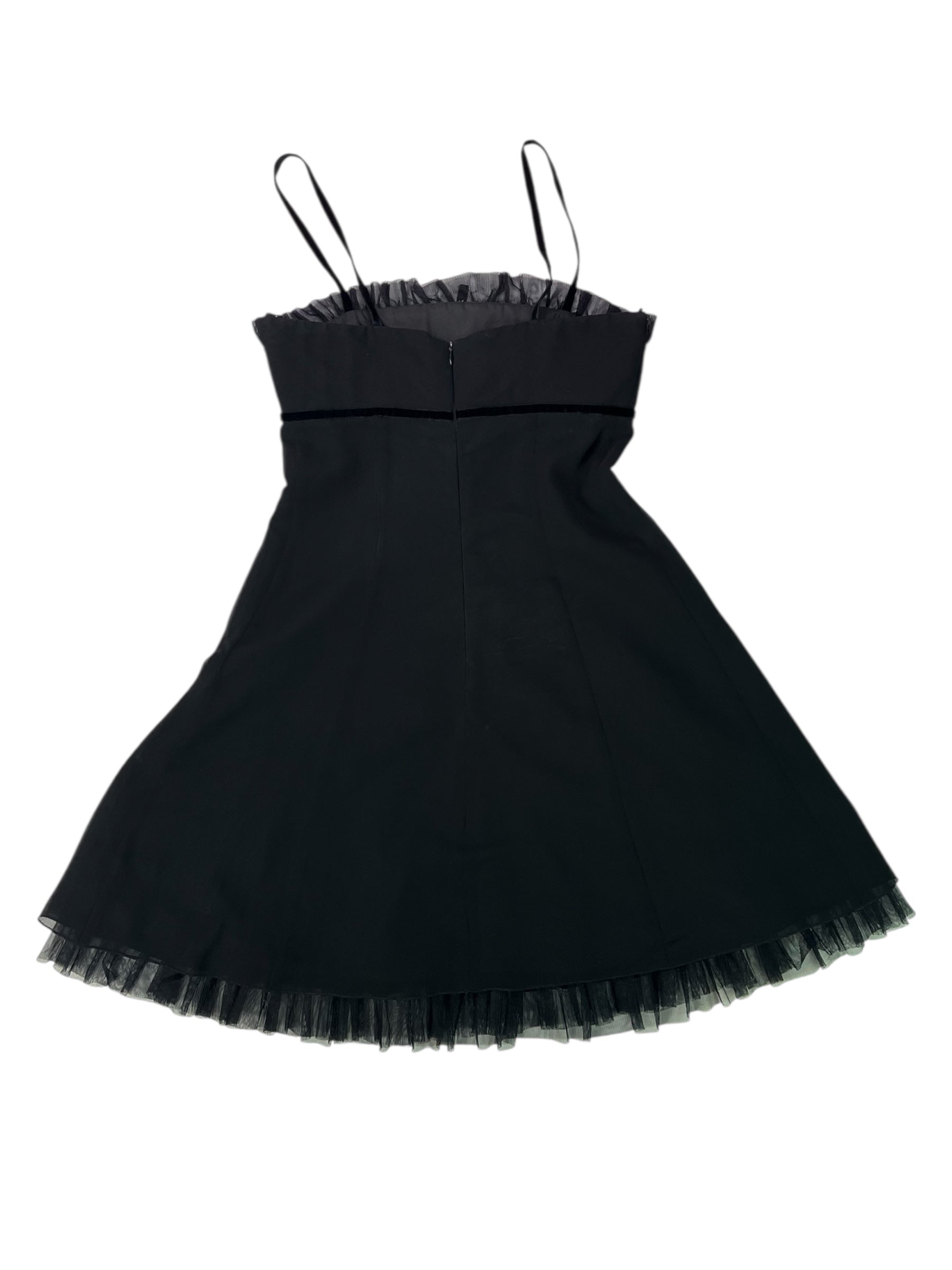 (36) SWING Black Mini Dress with Tulle Details