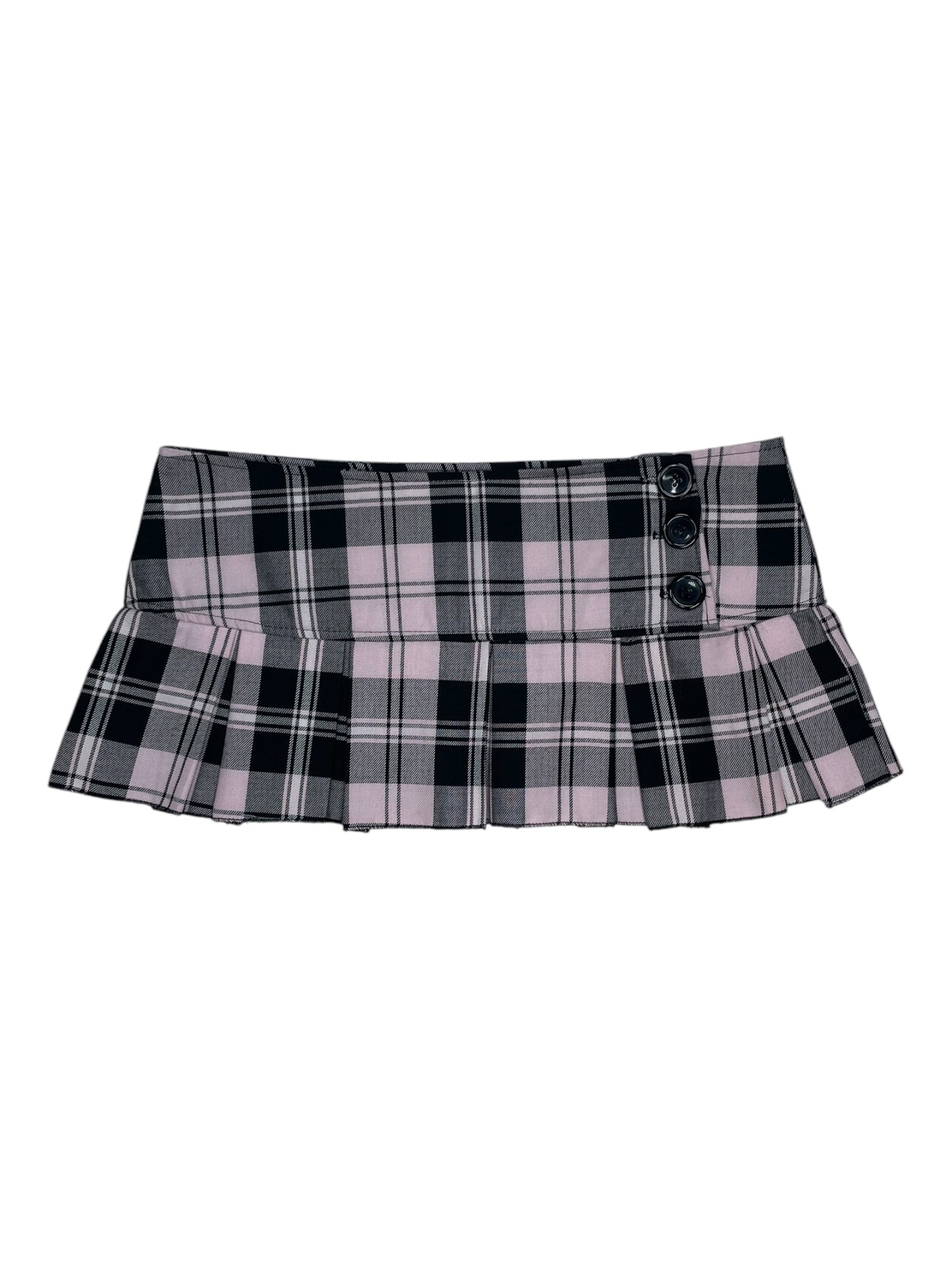 (34) NY Invasion Pink Plaid Micro Mini Skirt