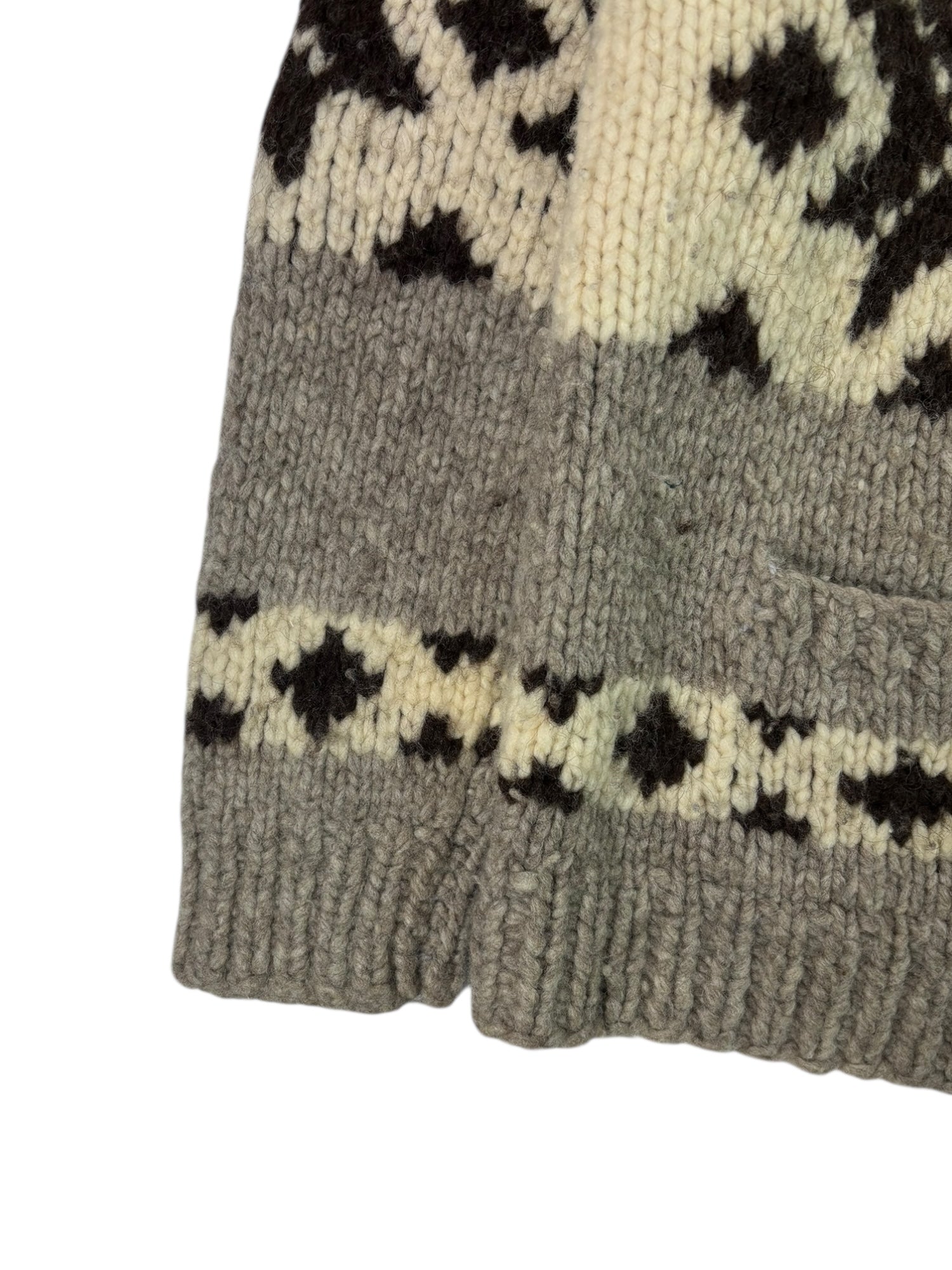 (M) Knit Tan and Cream Zippered Sweater